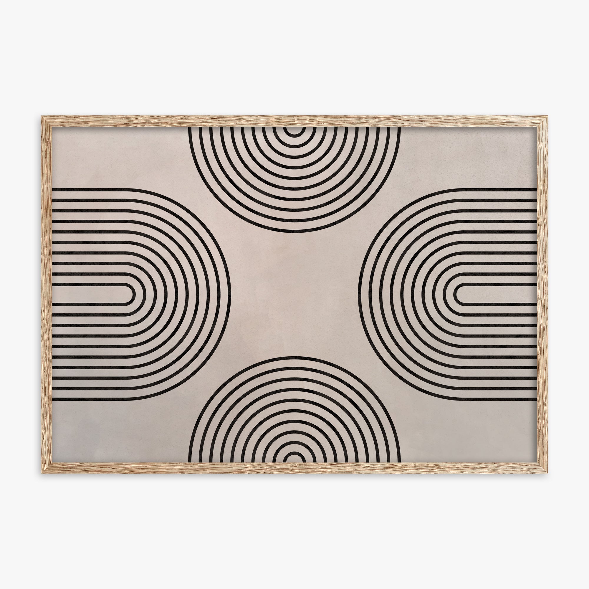 Rhythm & Curves, 70x100cm Framed Poster With Raw Oak Frame