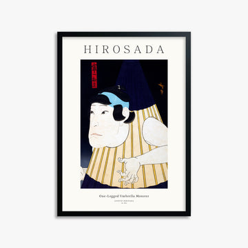Gosōtei Hirosada: One-Legged Umbrella Monster - Gallery-style 50x70 cm Art Reproduction With Black Frame