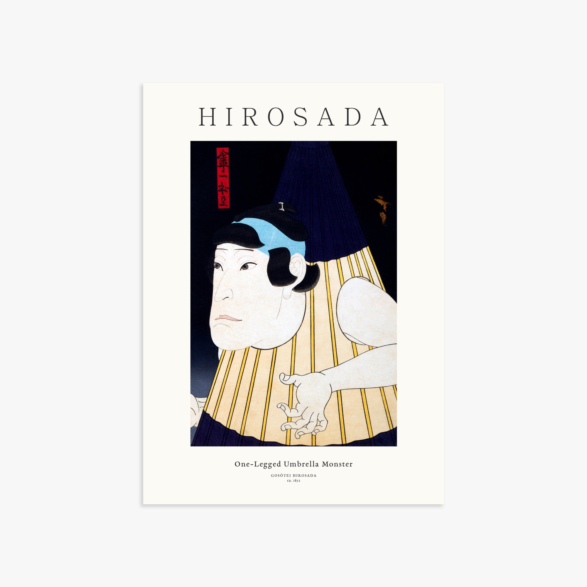 Gosōtei Hirosada: One-Legged Umbrella Monster - Gallery-style 50x70 cm Art Reproduction Unframed