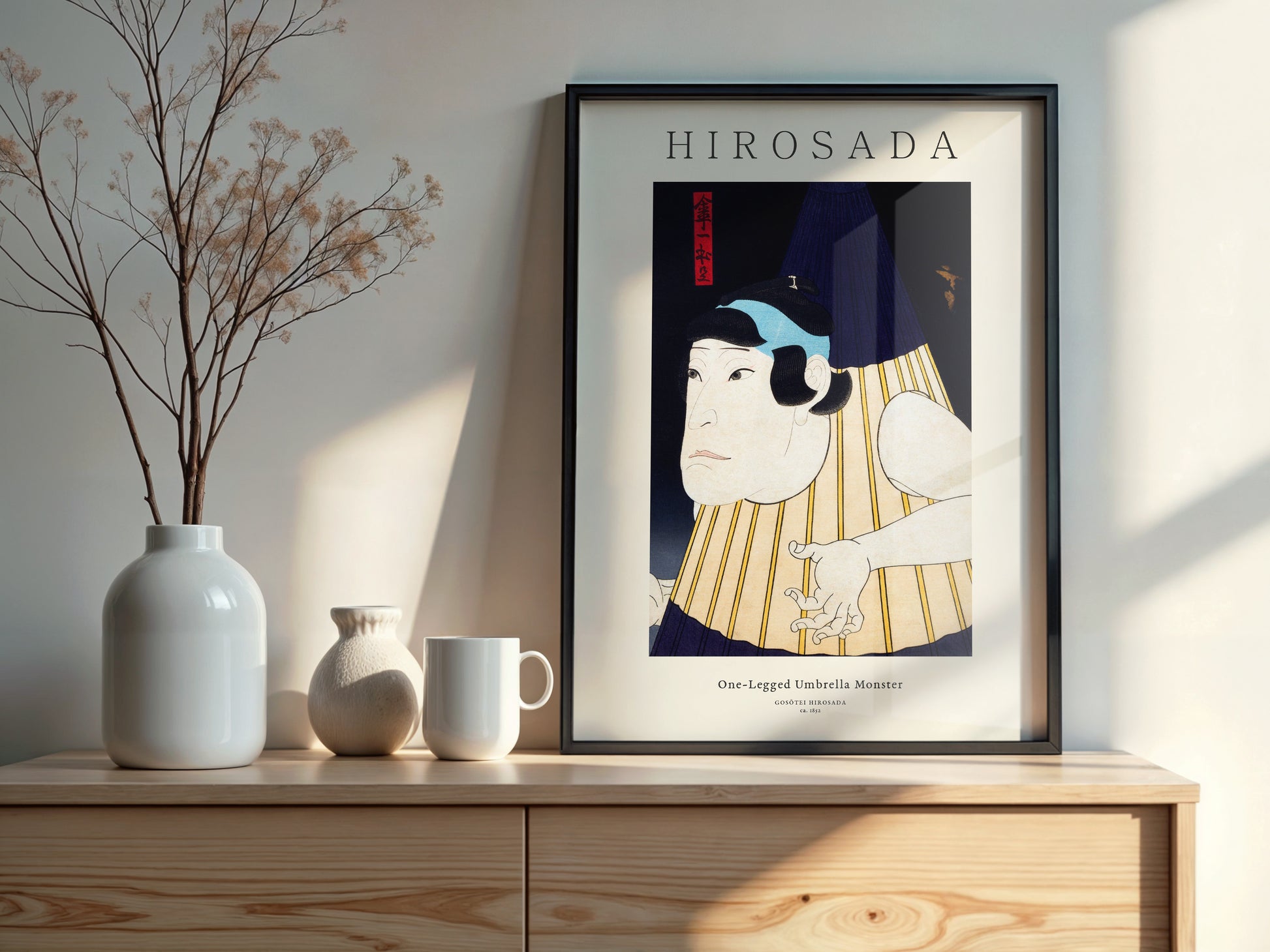 Design concept No. 22 for Gosōtei Hirosada: One-Legged Umbrella Monster - Gallery-style Japanese Wall Art