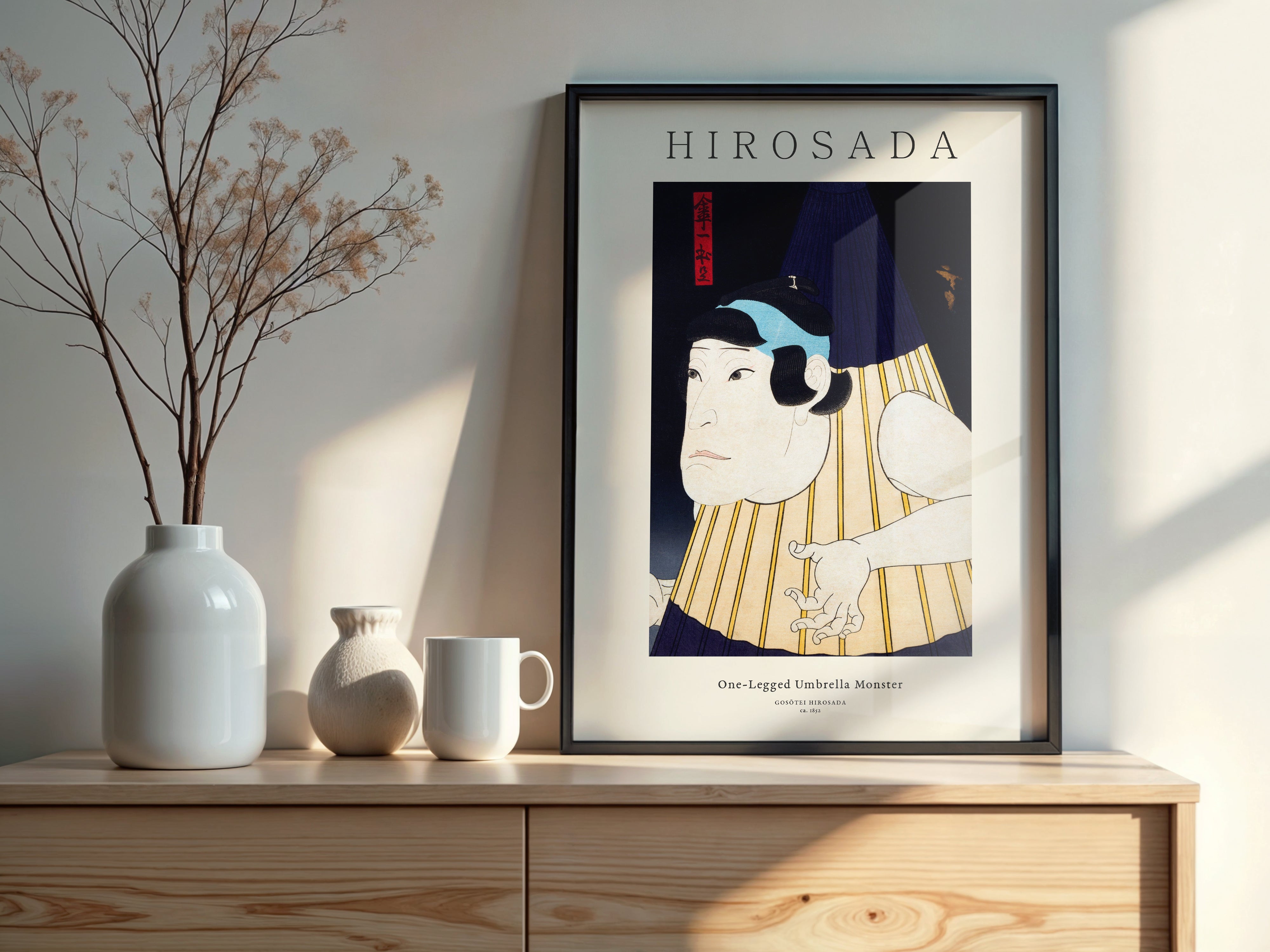 Design concept No. 22 for Gosōtei Hirosada: One-Legged Umbrella Monster - Gallery-style Japanese Wall Art