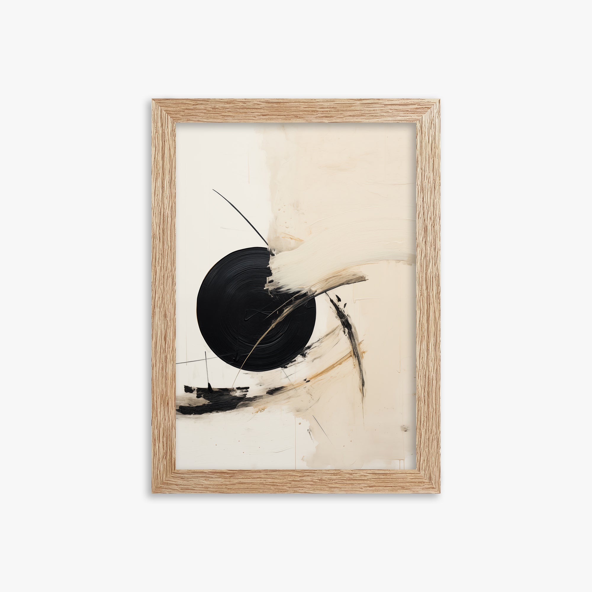 Shattered Eclipse, 21x30cm Framed Art Reproduction With Raw Oak Frame