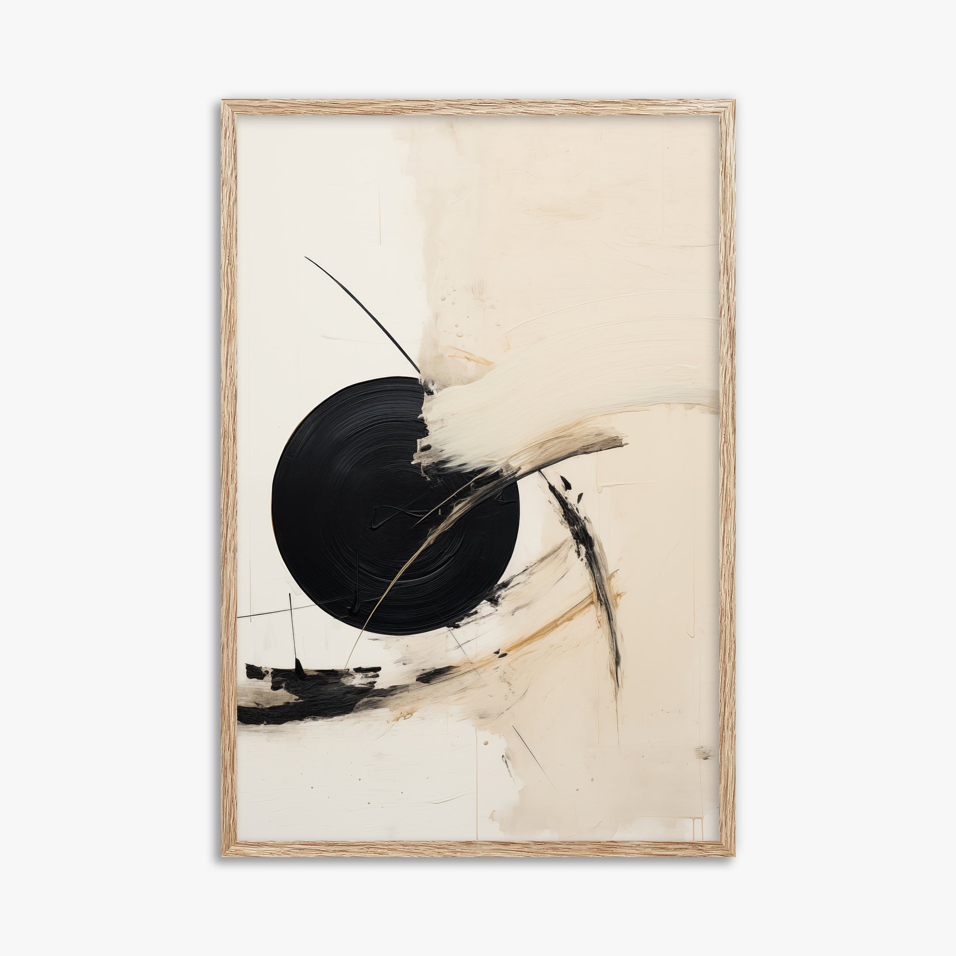 Shattered Eclipse, 61x91cm Framed Art Reproduction With Raw Oak Frame