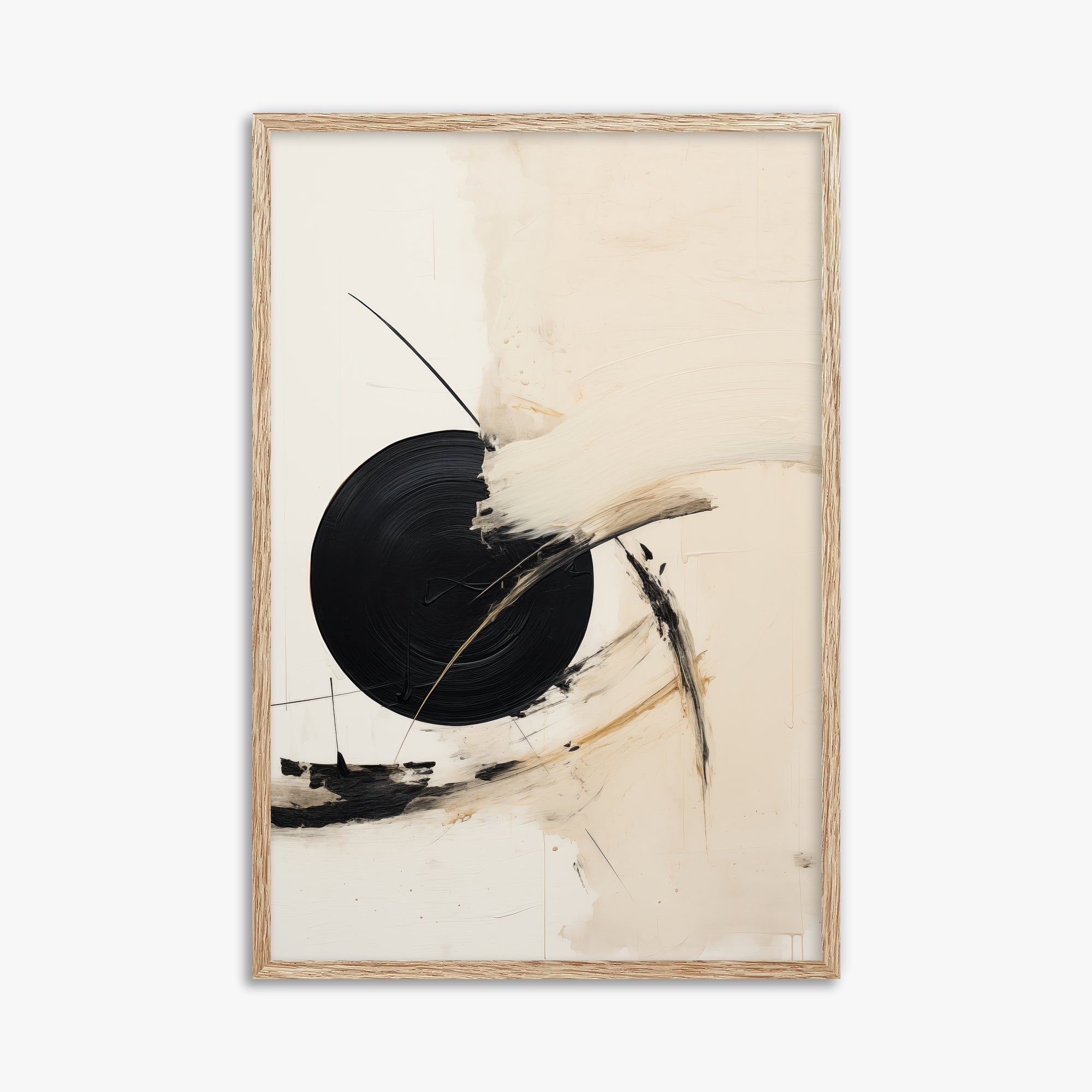 Shattered Eclipse, 61x91cm Framed Art Reproduction With Raw Oak Frame