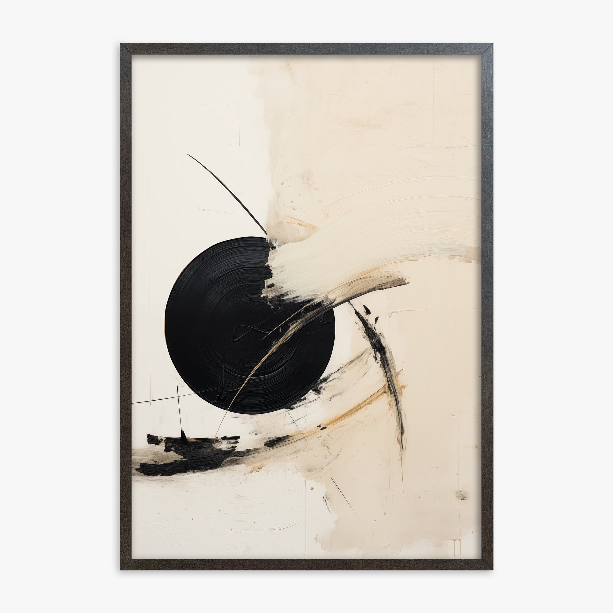 Shattered Eclipse, 70x100cm Framed Art Reproduction With Espresso Frame