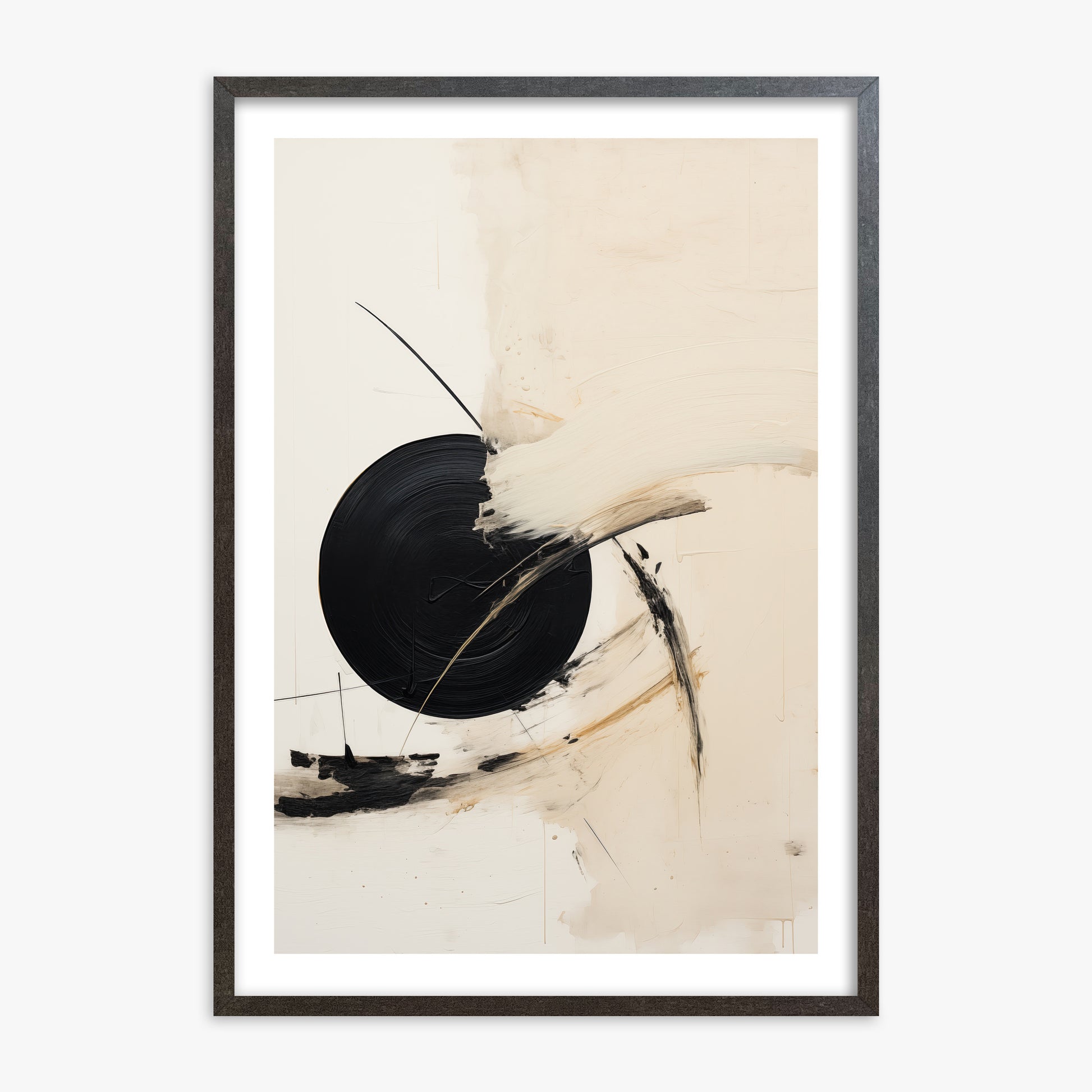 Shattered Eclipse, 70x100cm Framed Art Reproduction With Espresso Frame