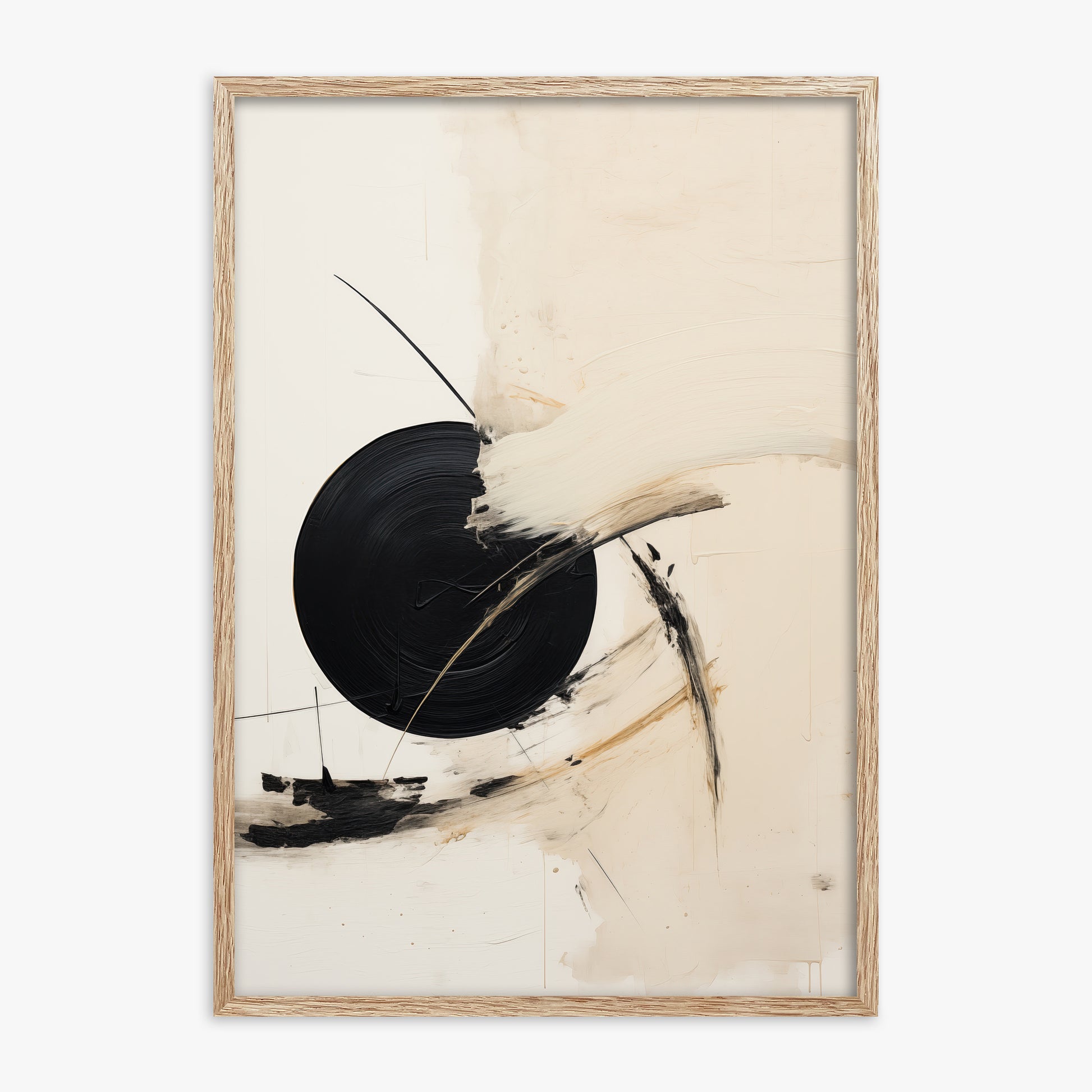 Shattered Eclipse, 70x100cm Framed Art Reproduction With Raw Oak Frame