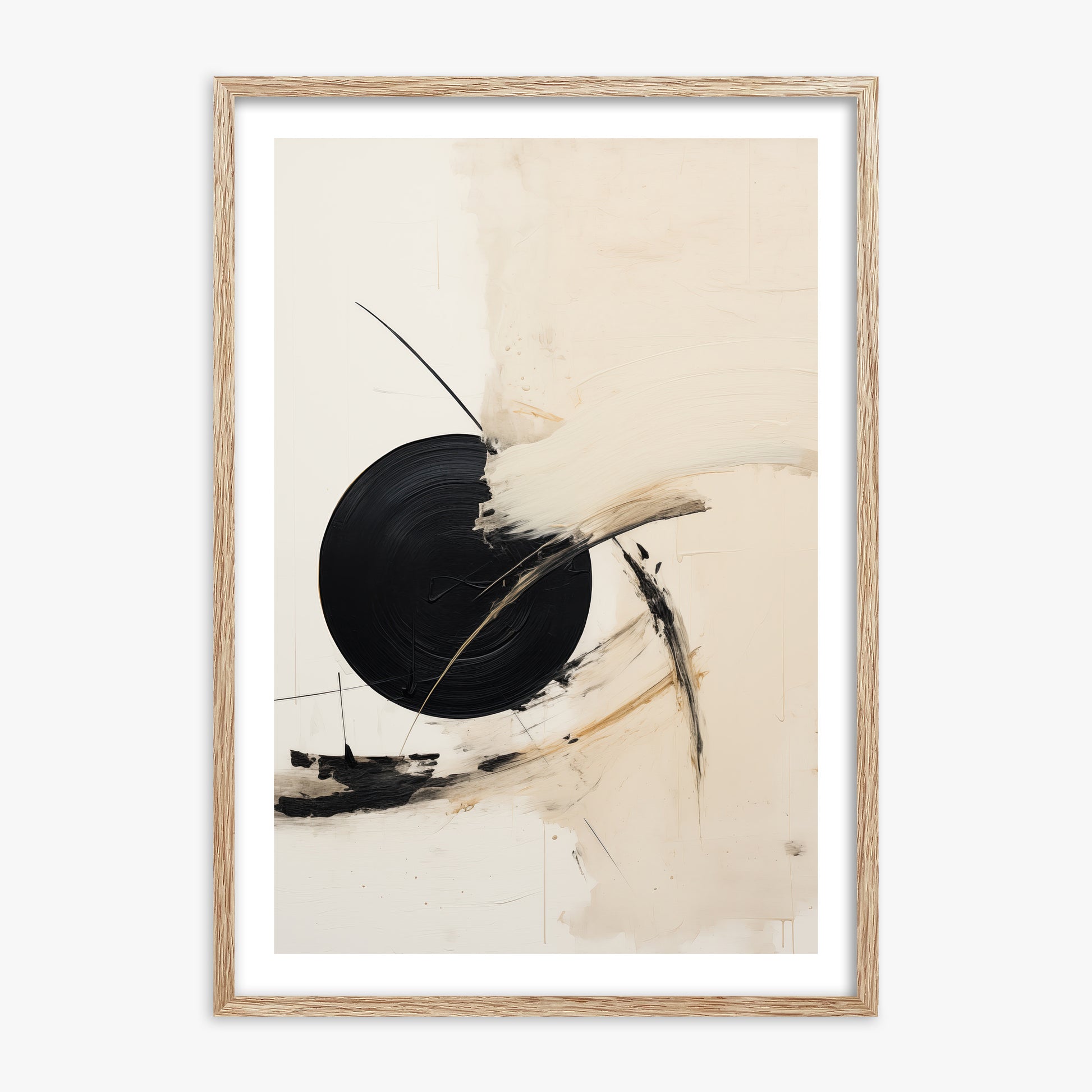 Shattered Eclipse, 70x100cm Framed Art Reproduction With Raw Oak Frame