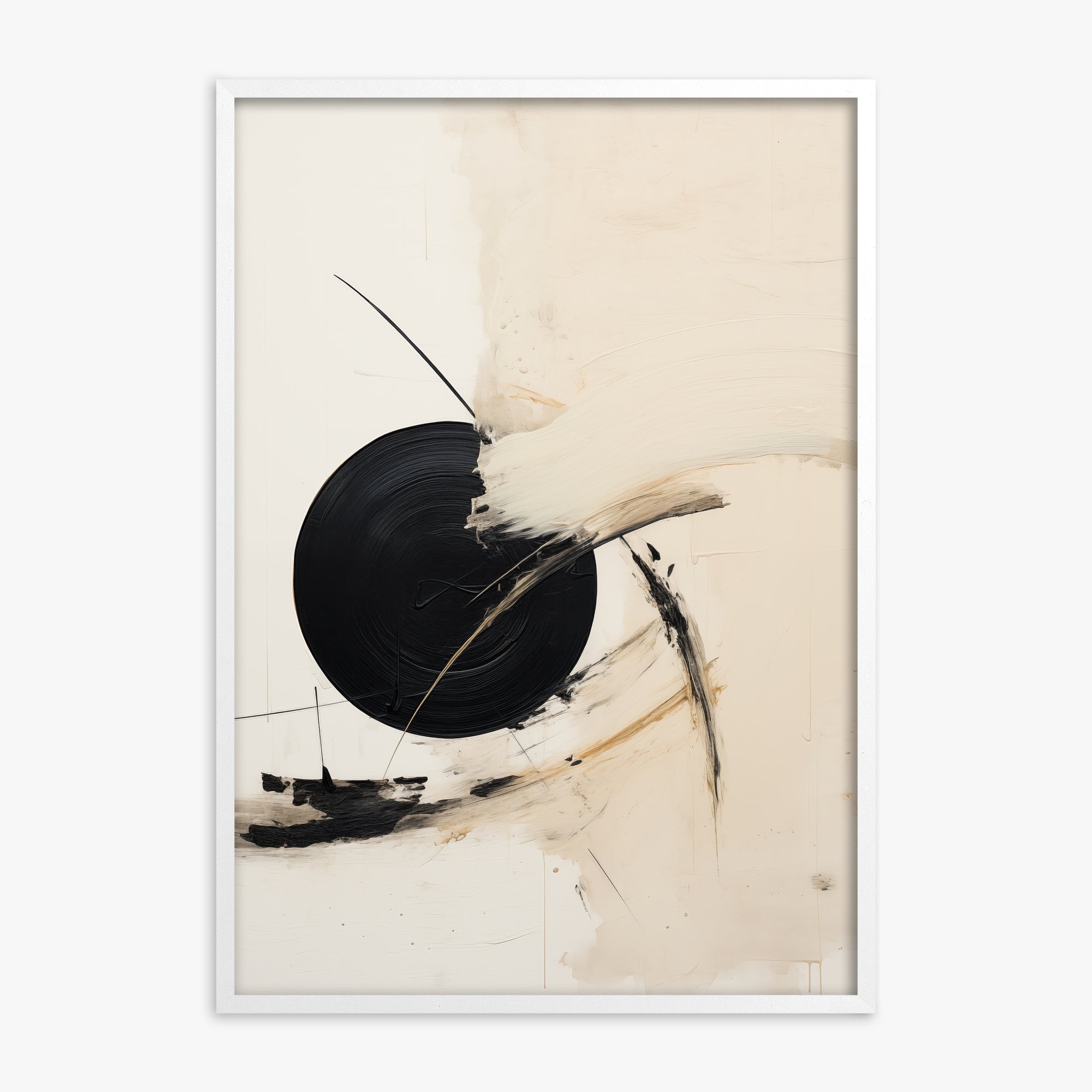 Shattered Eclipse, White Framed Poster With White Frame