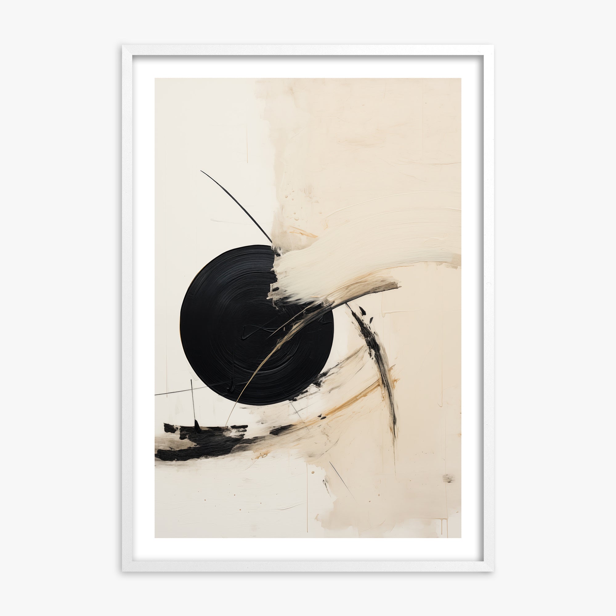 Shattered Eclipse, White Framed Poster With White Frame