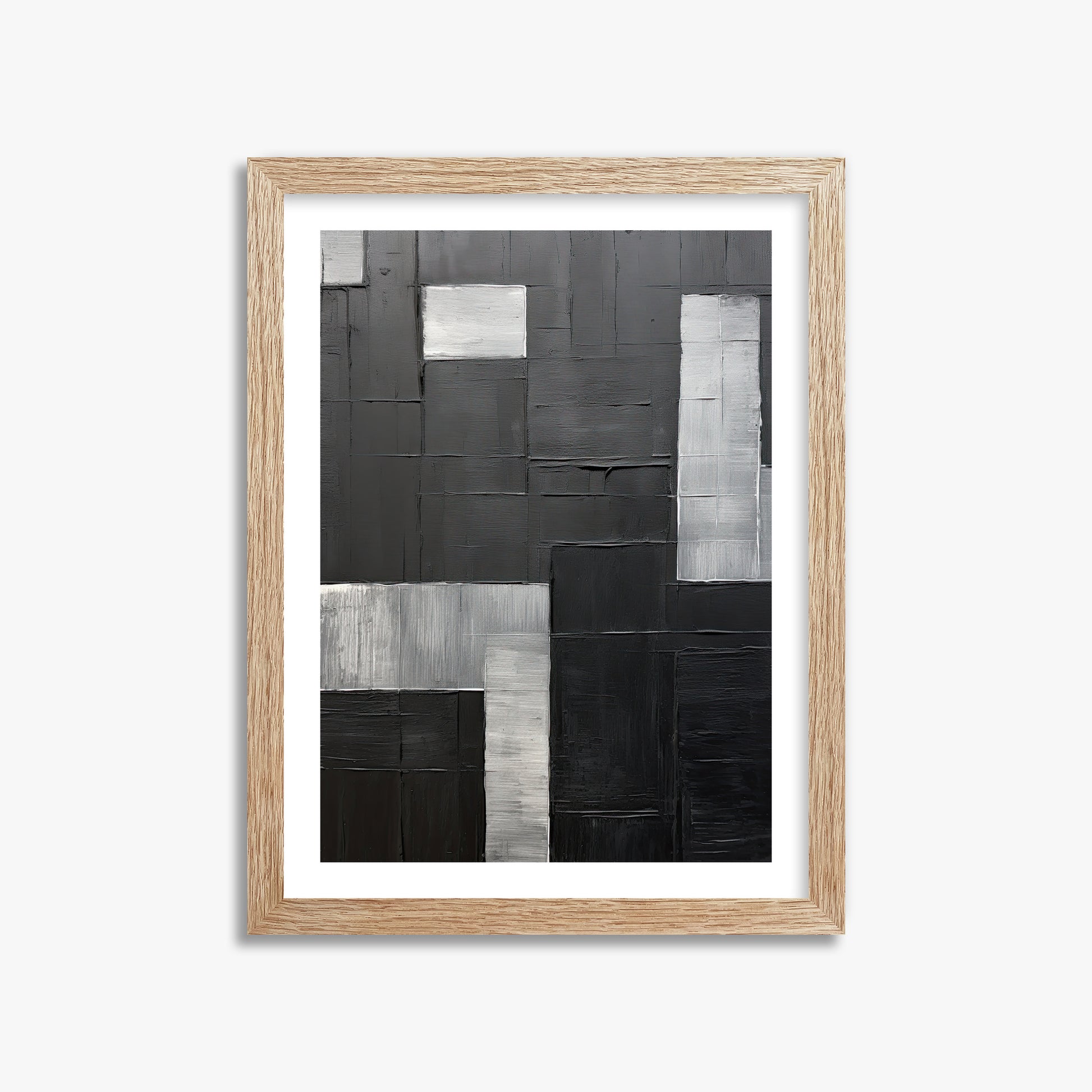Urban Matrix, 30x40cm Framed Art Reproduction With Raw Oak Frame