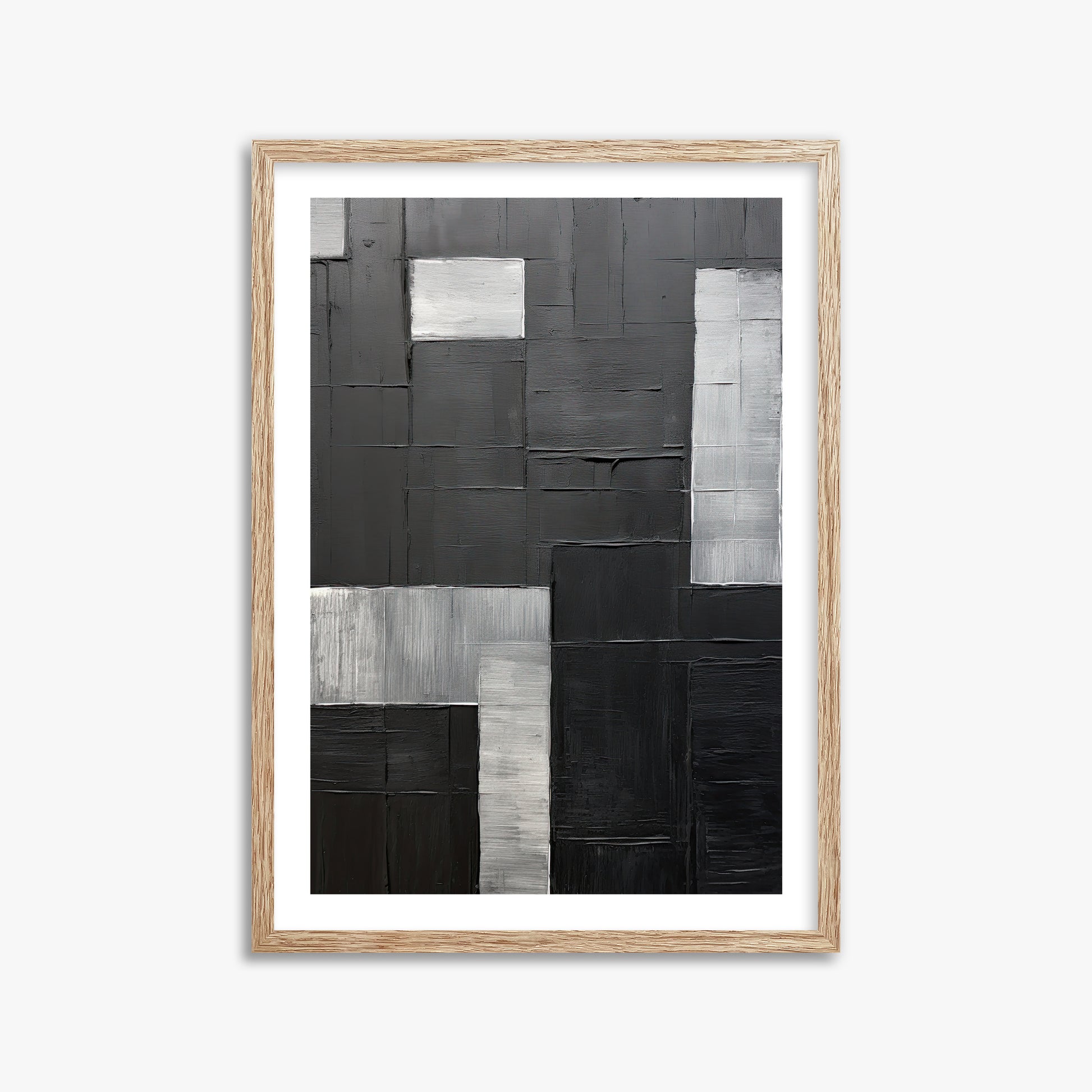 Urban Matrix, 50x70cm Framed Art Reproduction With Raw Oak Frame