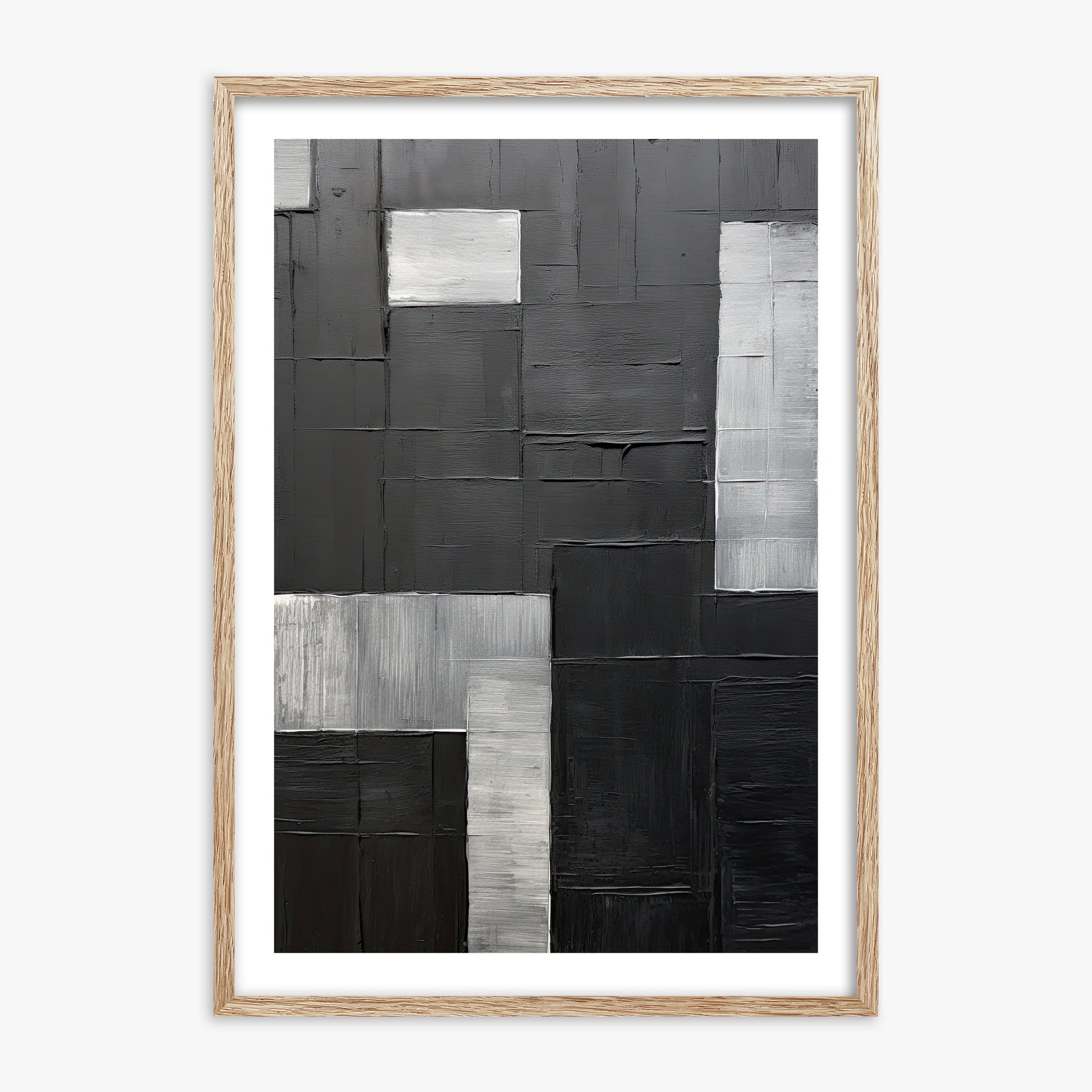 Urban Matrix, 70x100cm Framed Art Reproduction With Raw Oak Frame