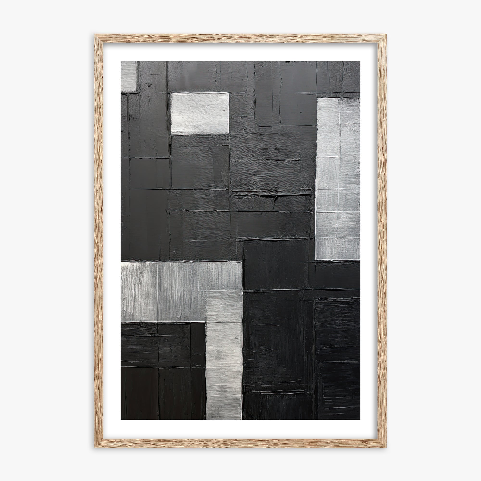 Urban Matrix, 70x100cm Framed Art Reproduction With Raw Oak Frame