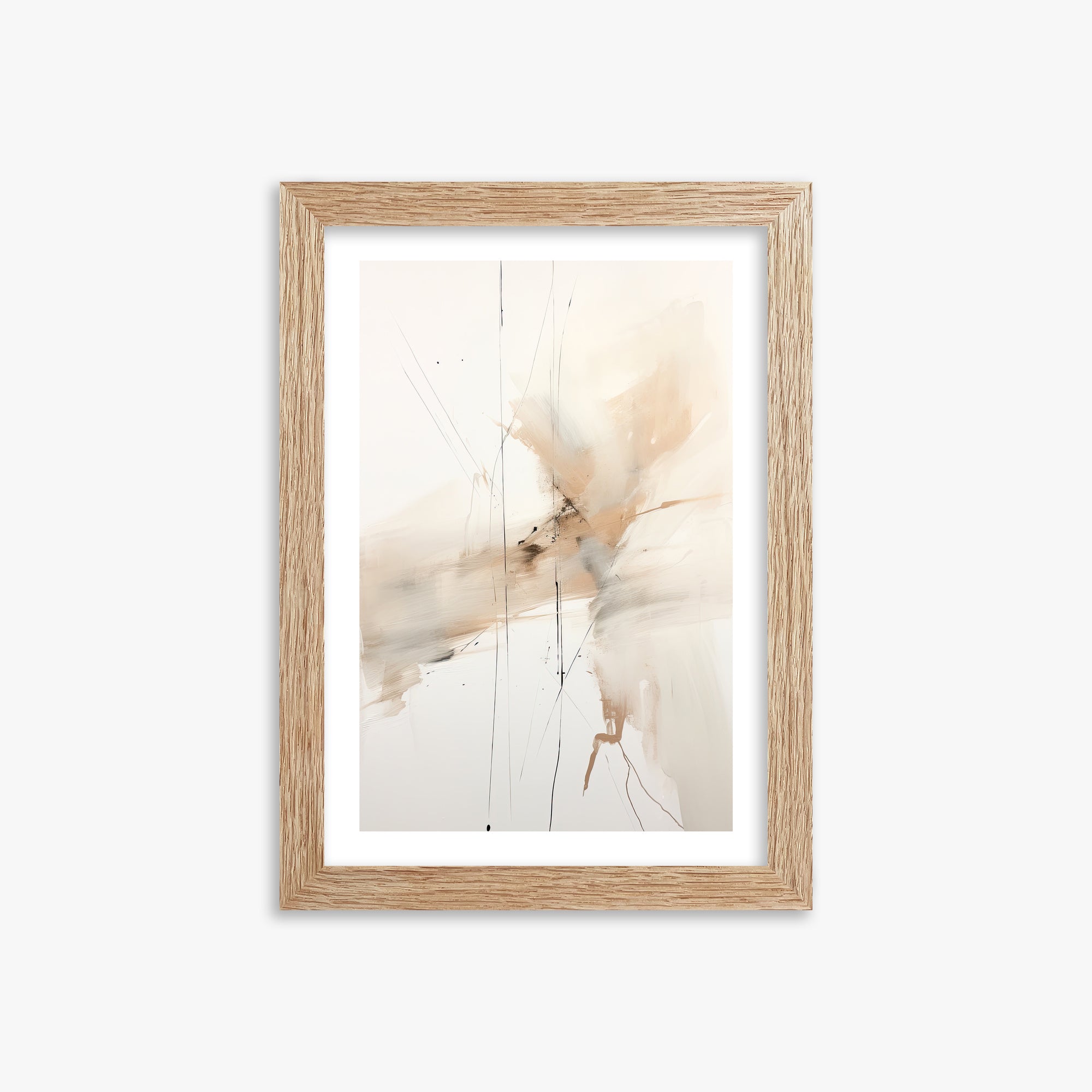 Ethereal Drifts, 21x30cm Framed Art Reproduction With Raw Oak Frame