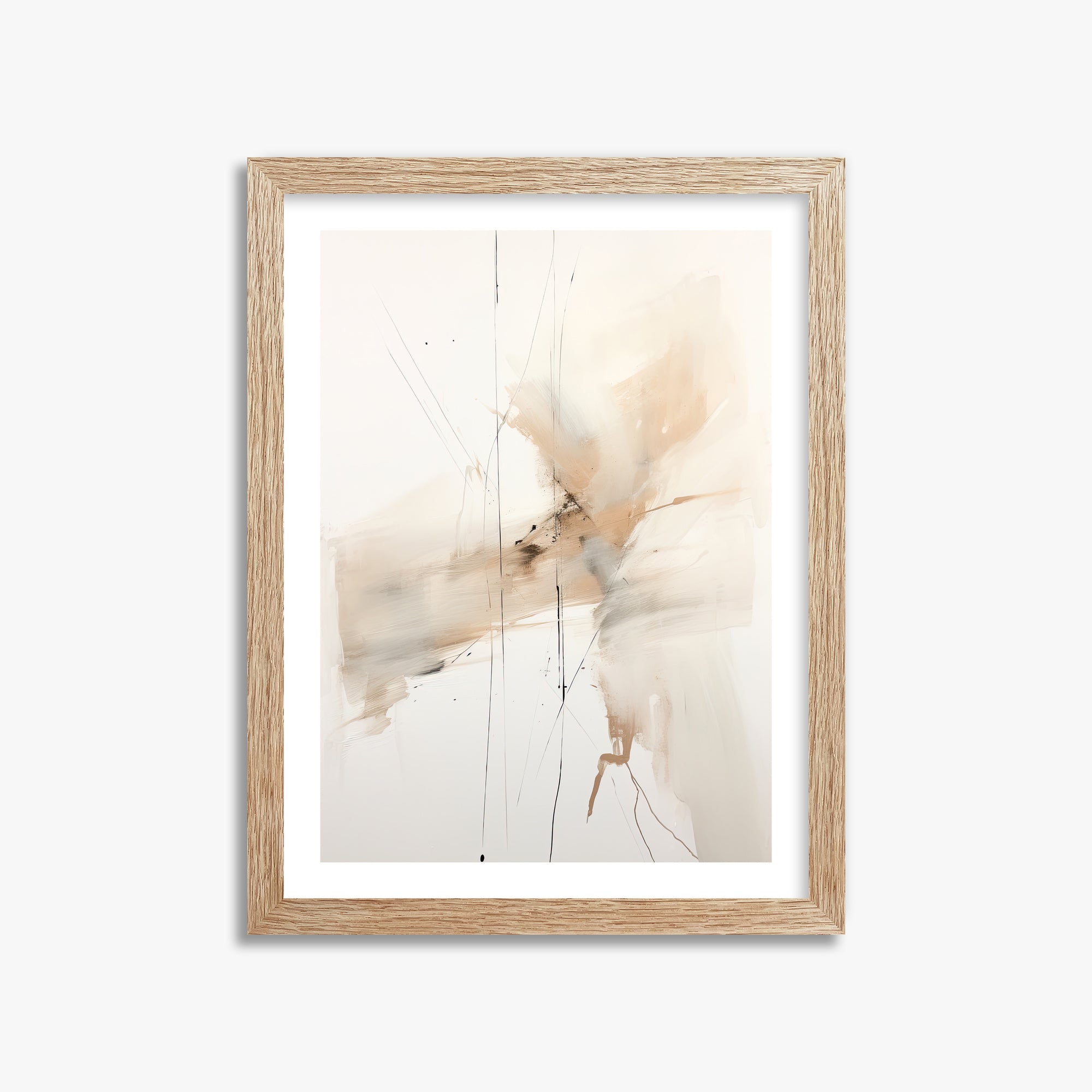 Ethereal Drifts, 30x40cm Framed Art Reproduction With Raw Oak Frame