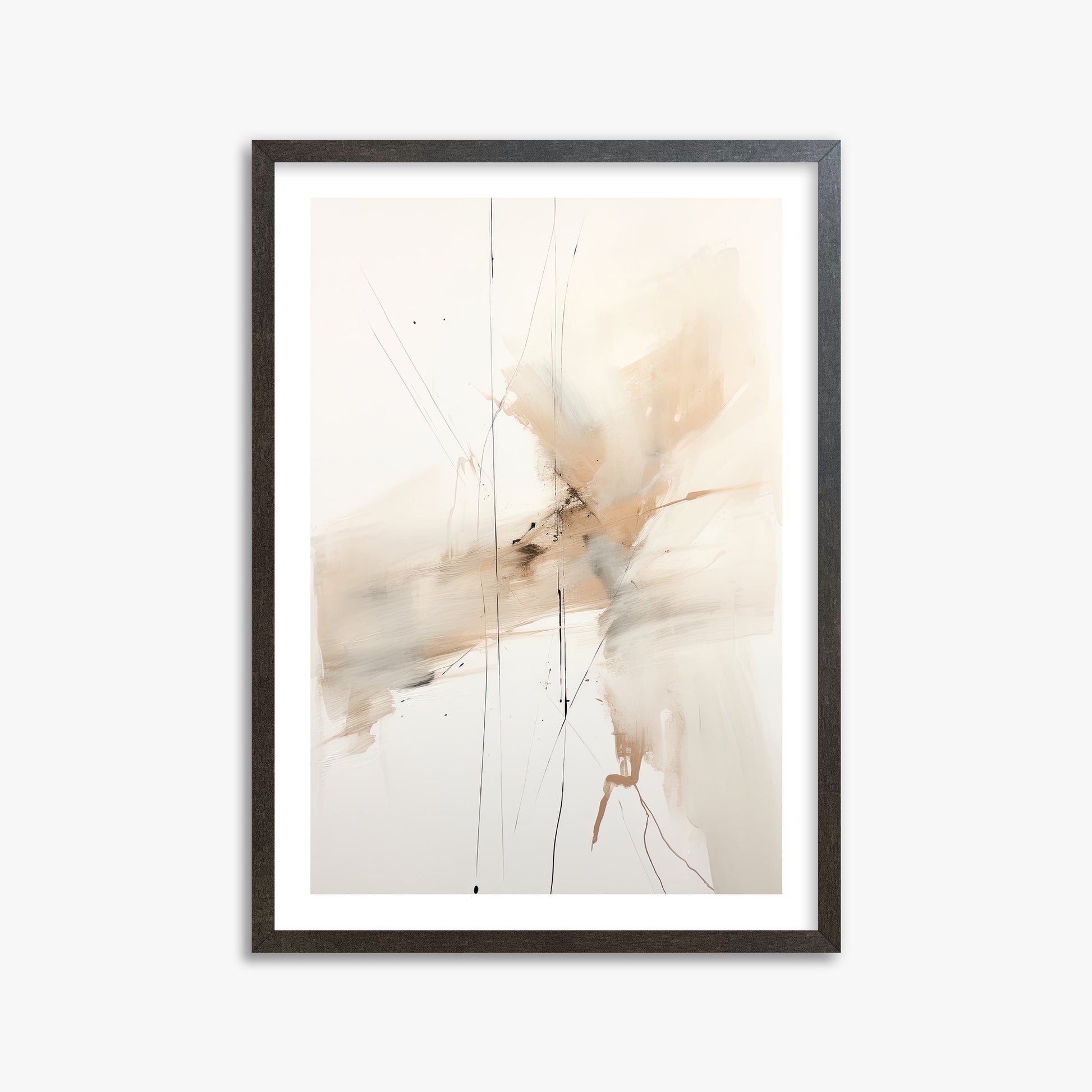 Ethereal Drifts, 50x70cm Framed Art Reproduction With Espresso Frame