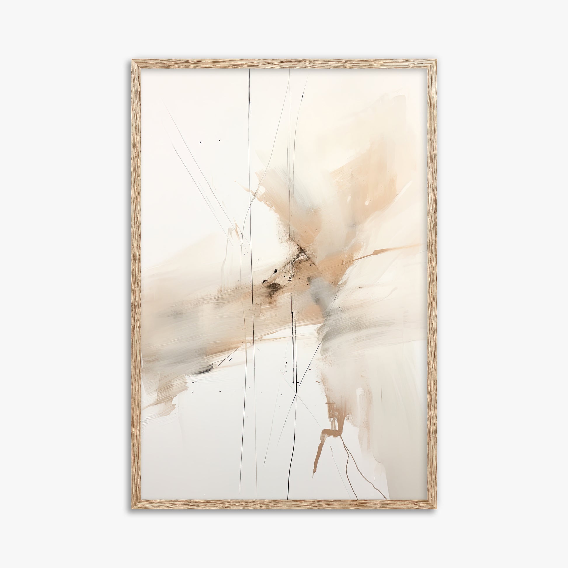 Ethereal Drifts, 61x91cm Framed Art Reproduction With Raw Oak Frame