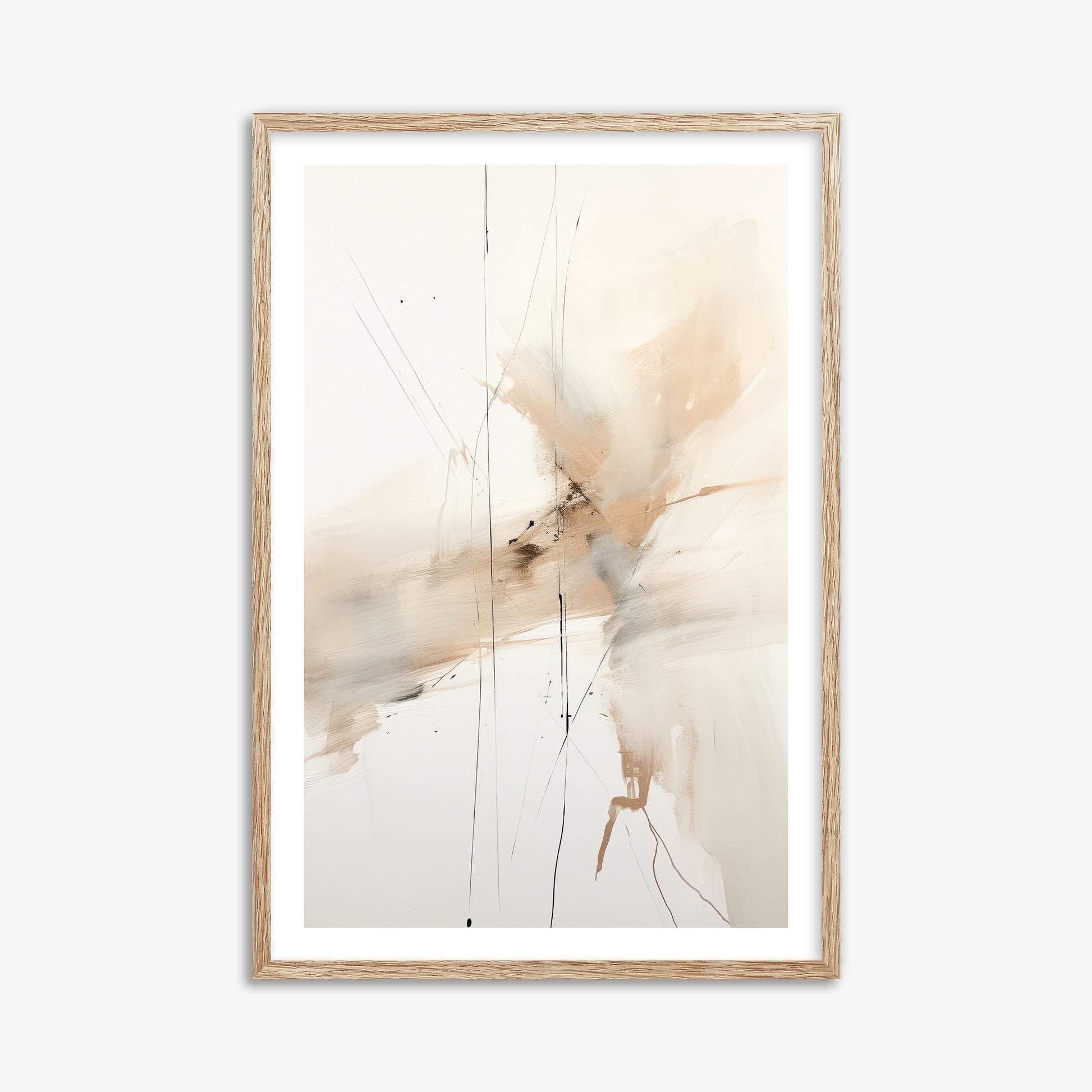 Ethereal Drifts, 61x91cm Framed Art Reproduction With Raw Oak Frame
