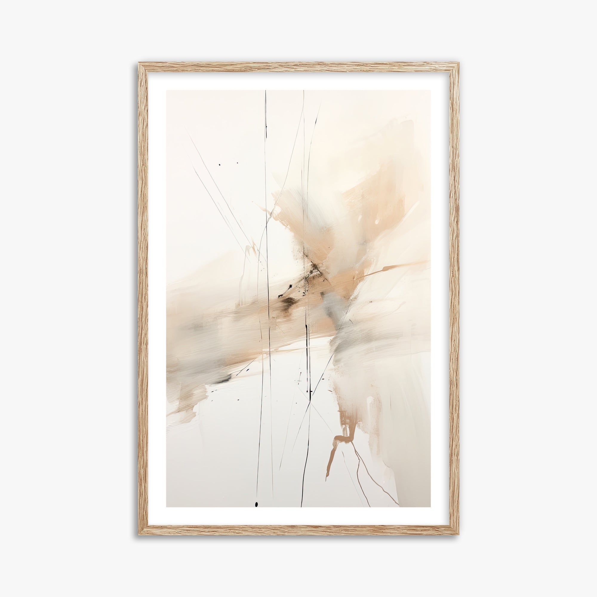 Ethereal Drifts, 61x91cm Framed Art Reproduction With Raw Oak Frame