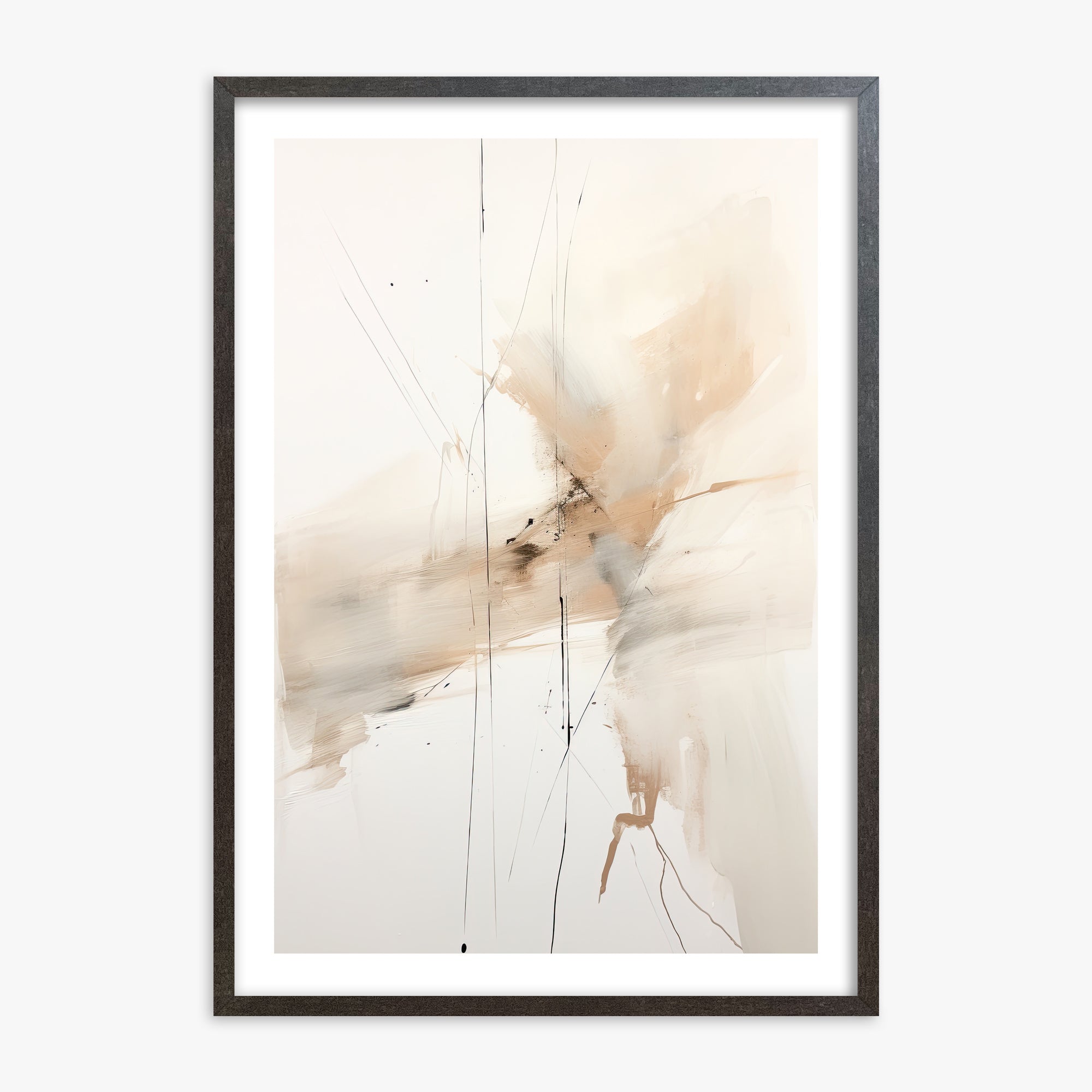 Ethereal Drifts, 70x100cm Framed Art Reproduction With Espresso Frame