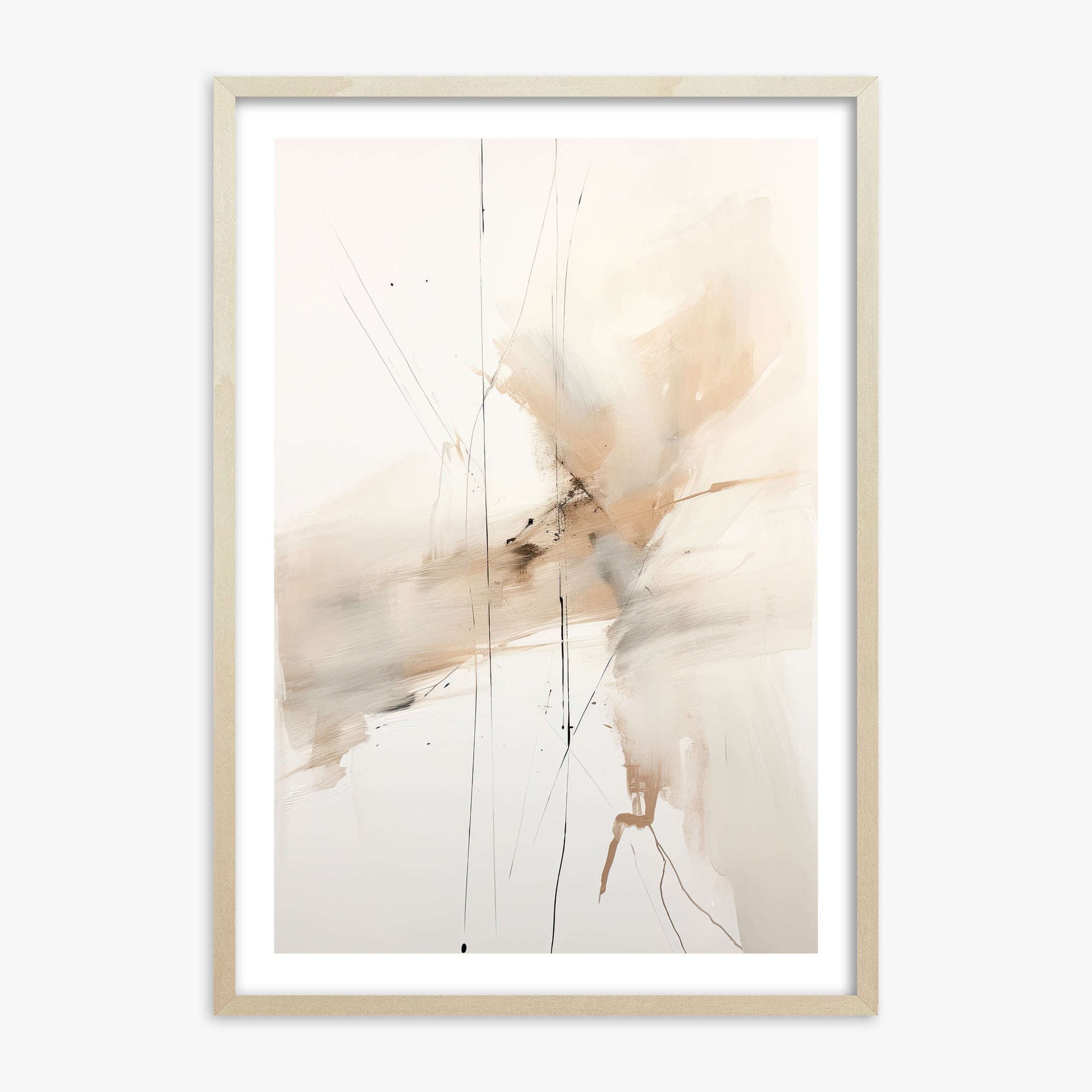 Ethereal Drifts, 70x100cm Framed Art Reproduction With Lime Wood Frame
