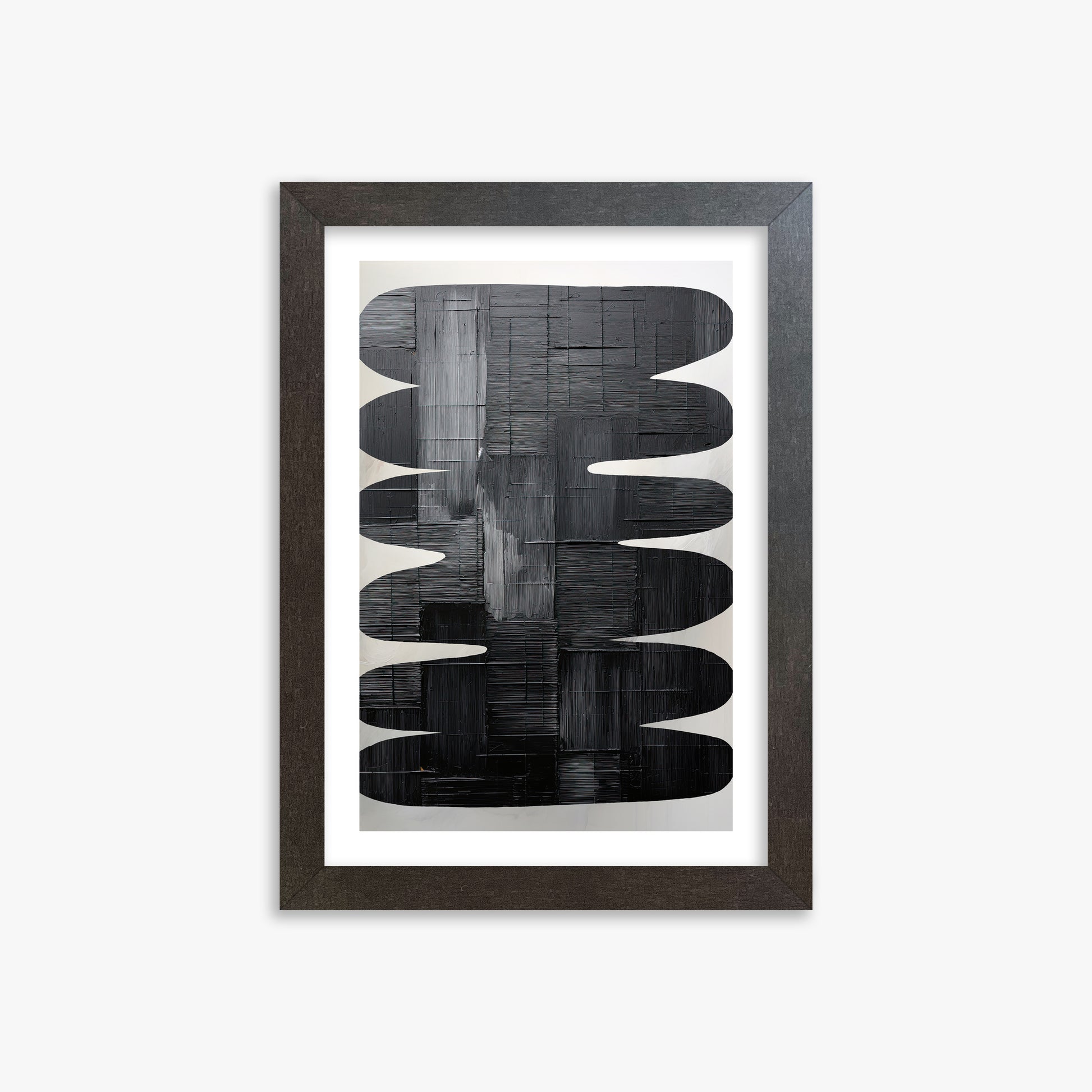 Midnight Waves, 21x30cm Framed Art Reproduction With Espresso Frame