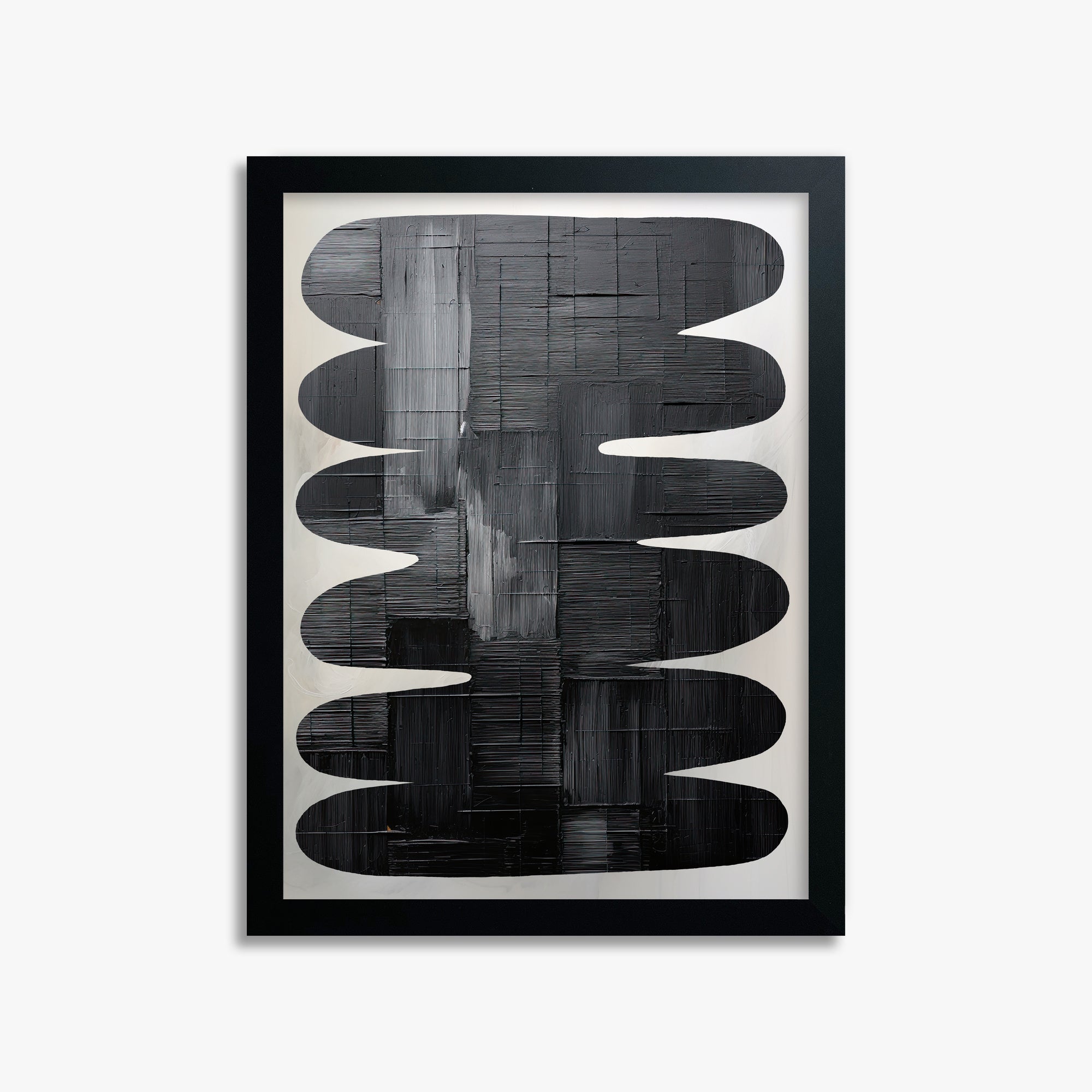 Midnight Waves, 30x40cm Framed Poster With Black Frame