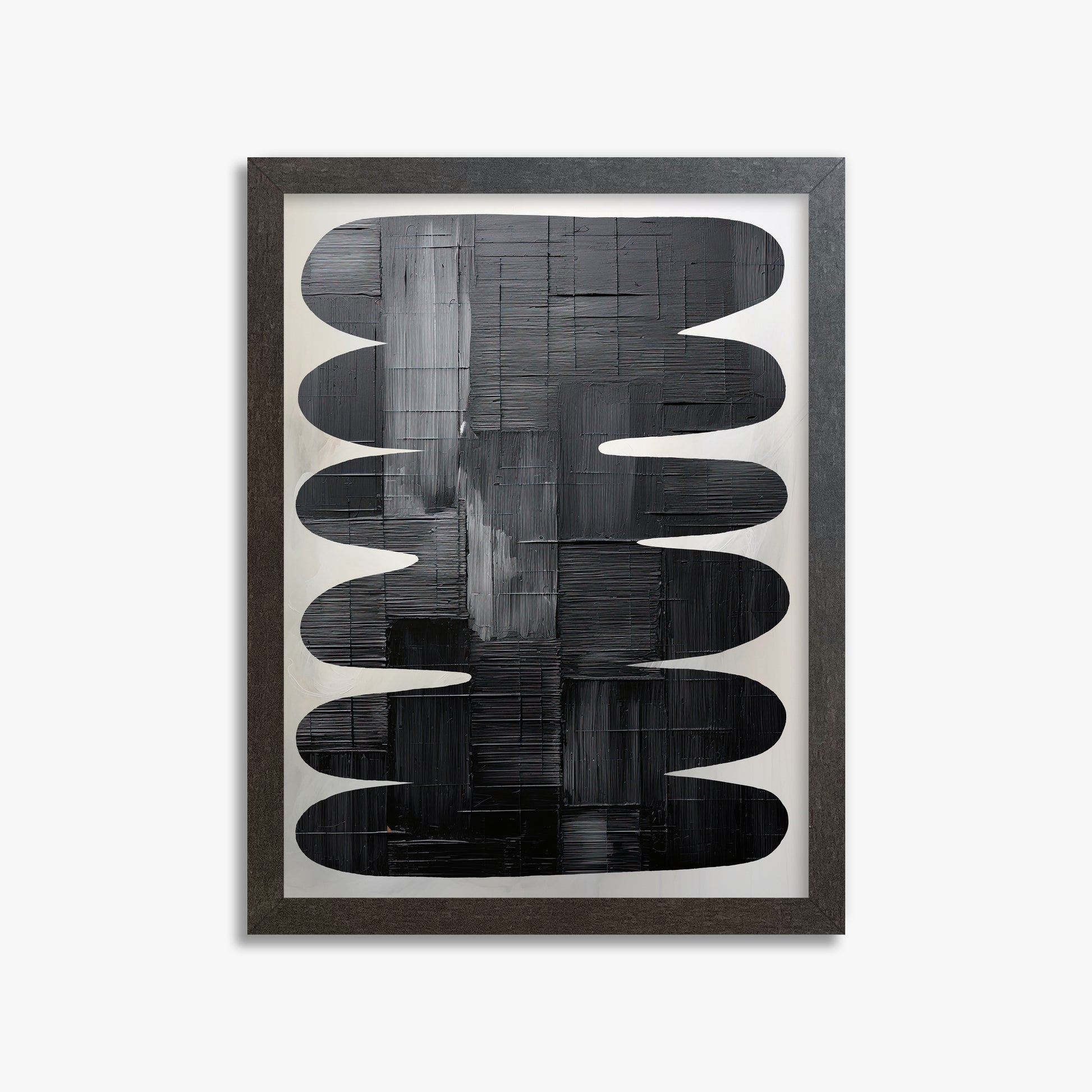 Midnight Waves, 30x40cm Framed Art Reproduction With Espresso Frame