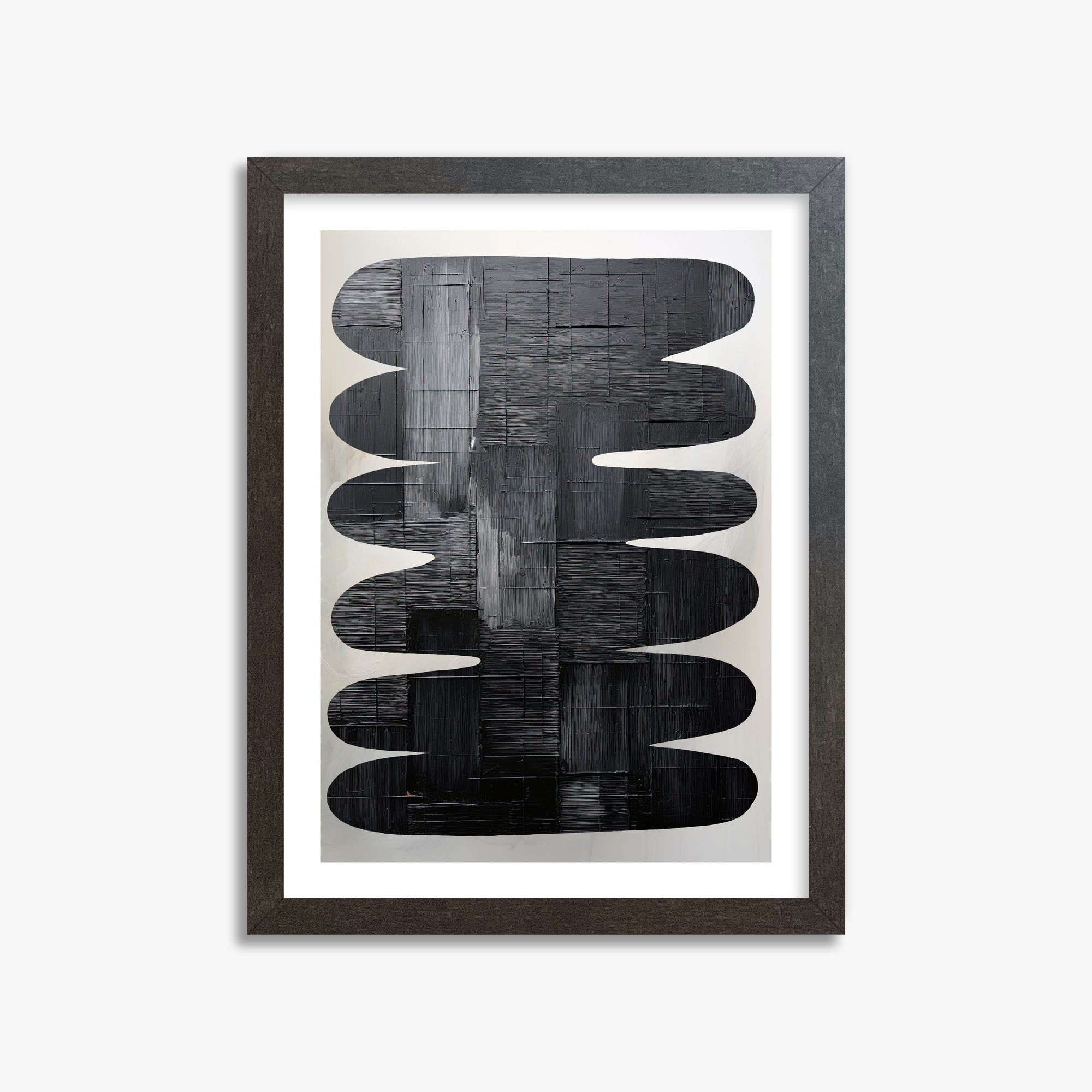 Midnight Waves, 30x40cm Framed Art Reproduction With Espresso Frame