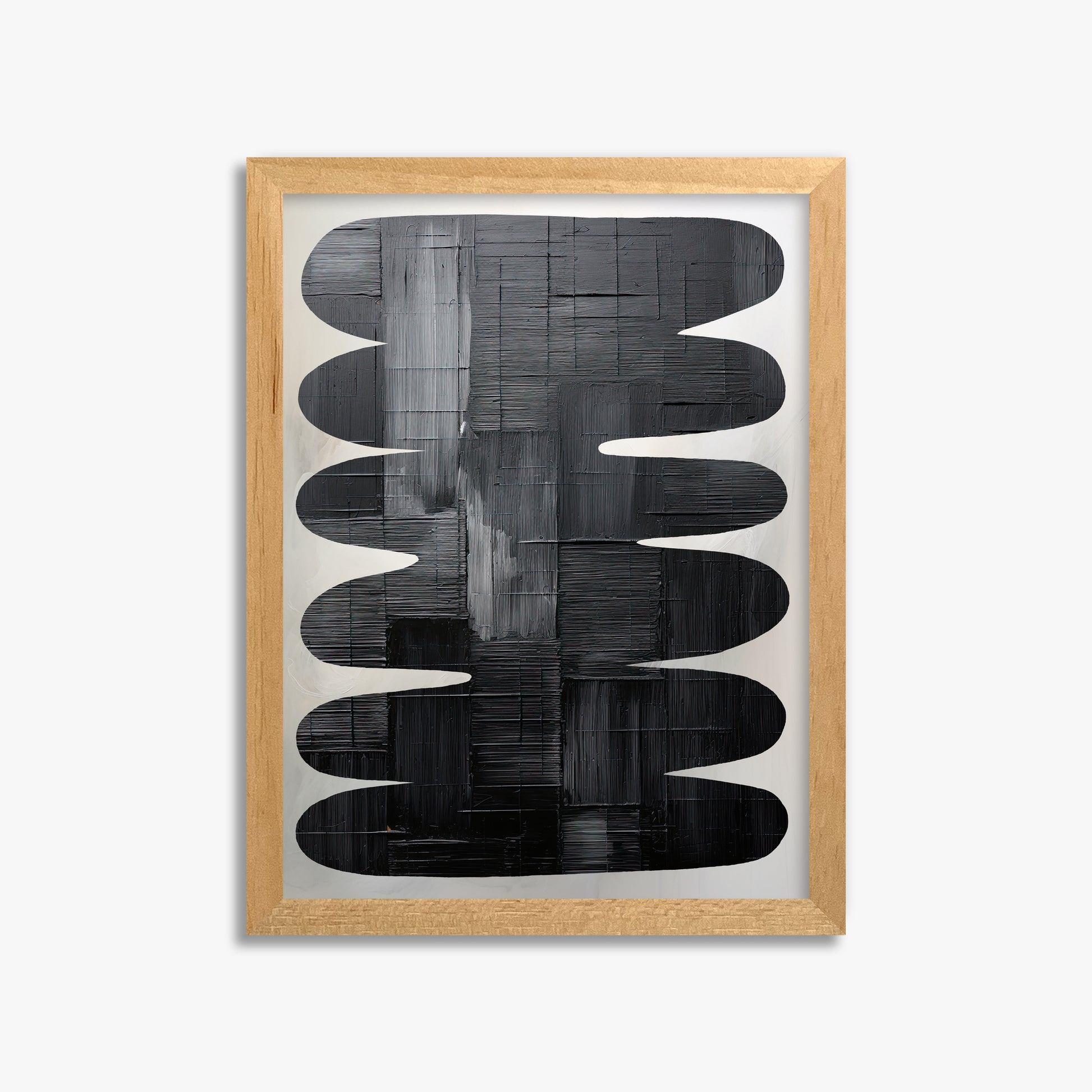 Midnight Waves, 30x40cm Framed Poster With Oak Frame