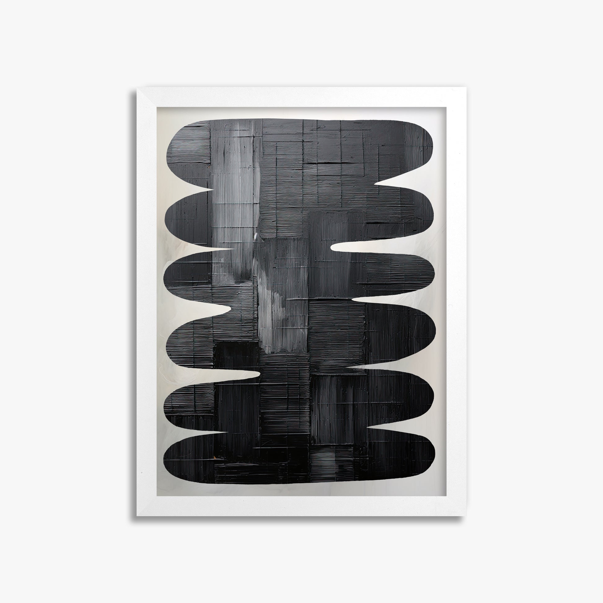 Midnight Waves, 30x40cm Framed Poster With White Frame