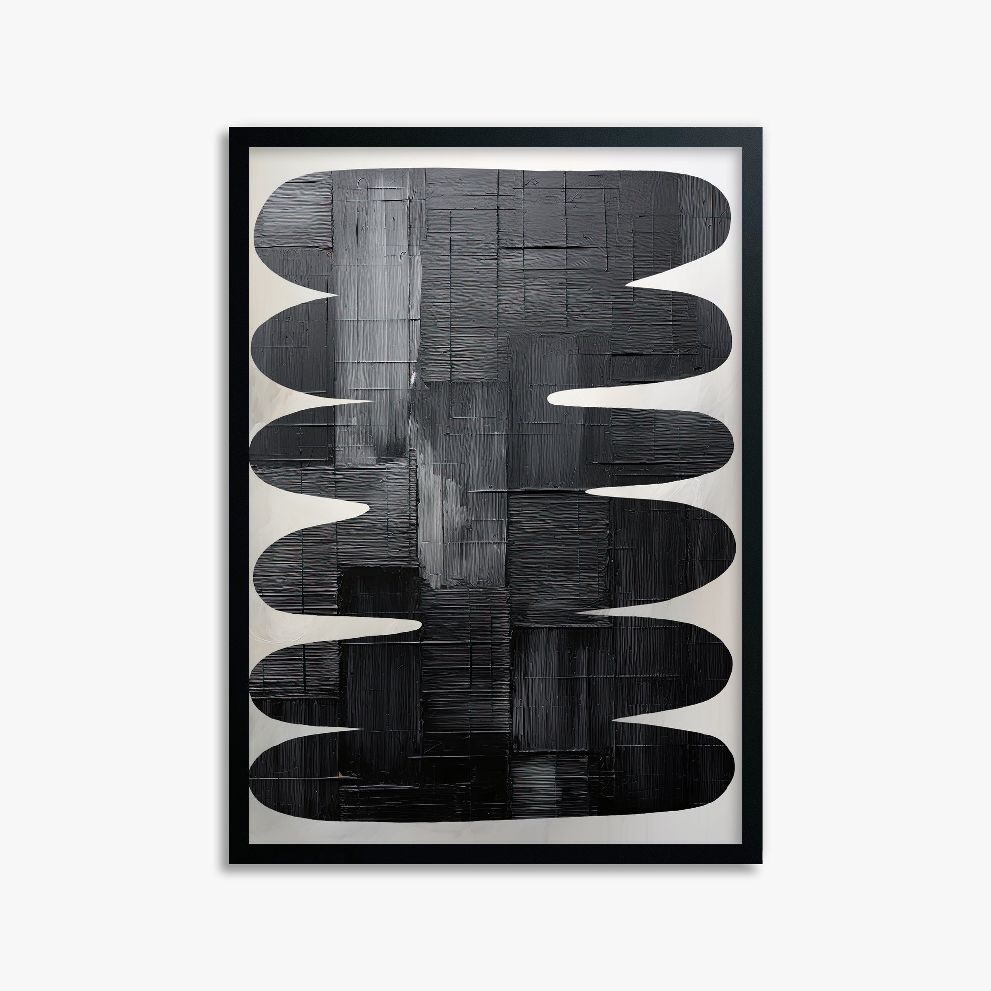 Midnight Waves, 50x70cm Framed Poster With Black Frame