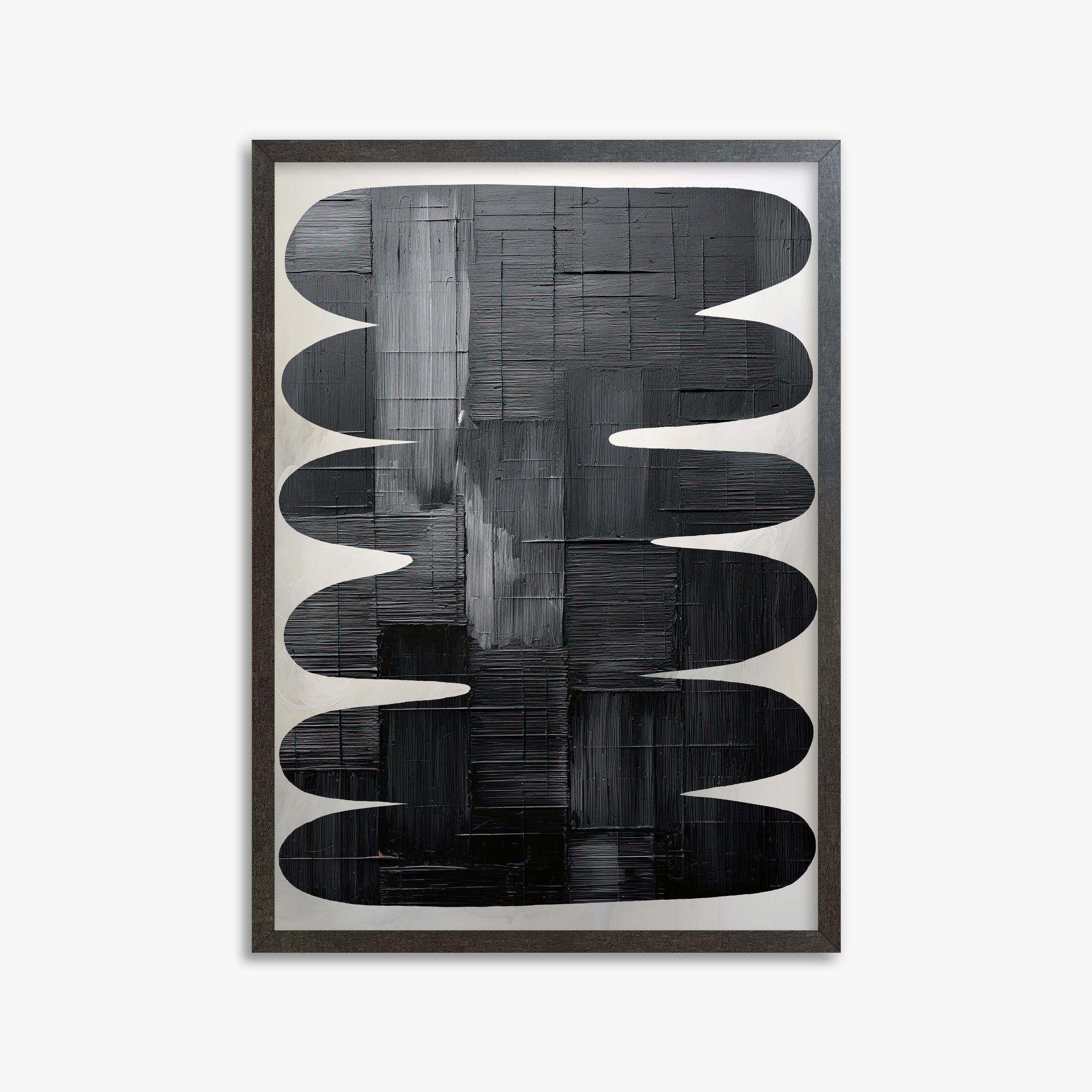 Midnight Waves, 50x70cm Framed Art Reproduction With Espresso Frame