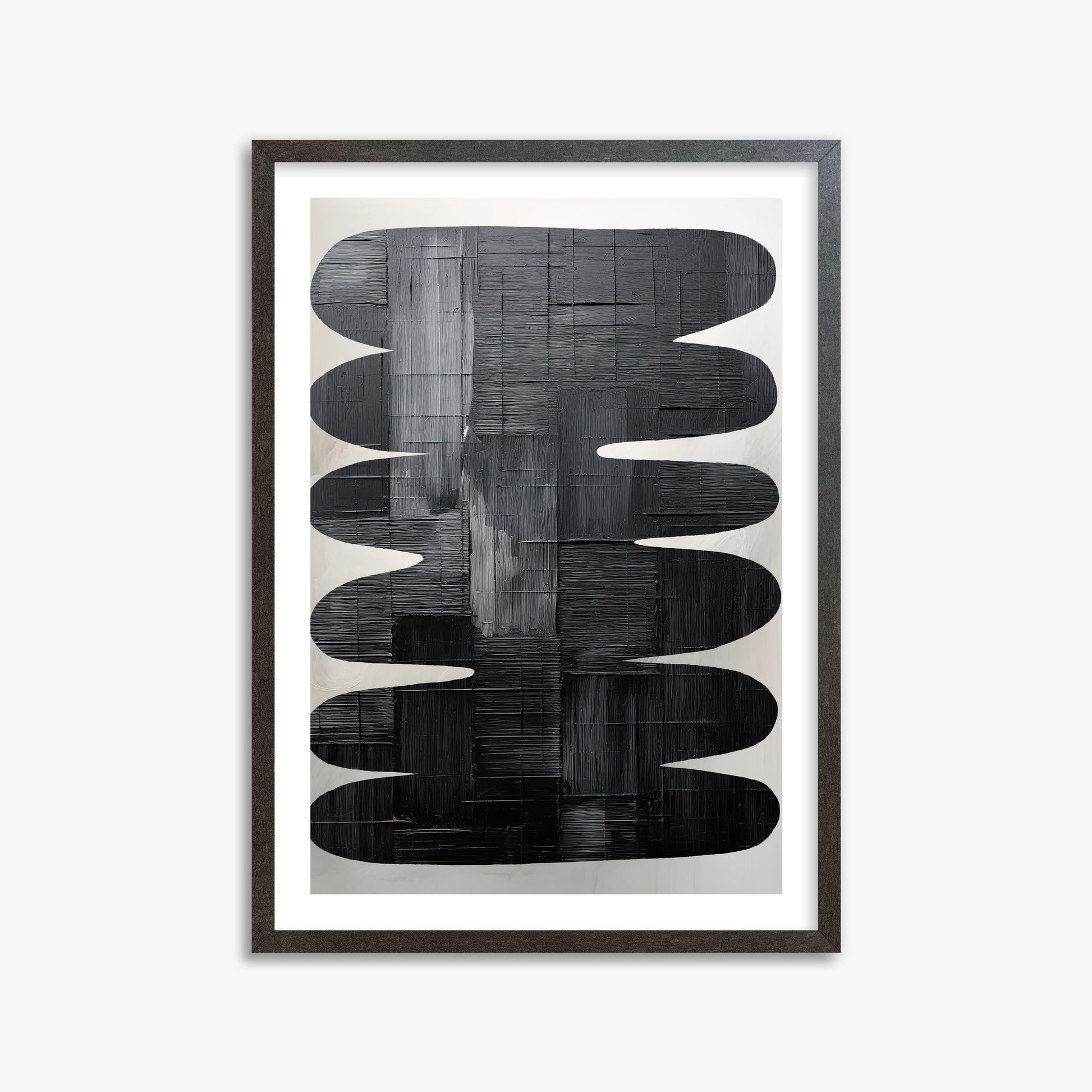 Midnight Waves, 50x70cm Framed Art Reproduction With Espresso Frame