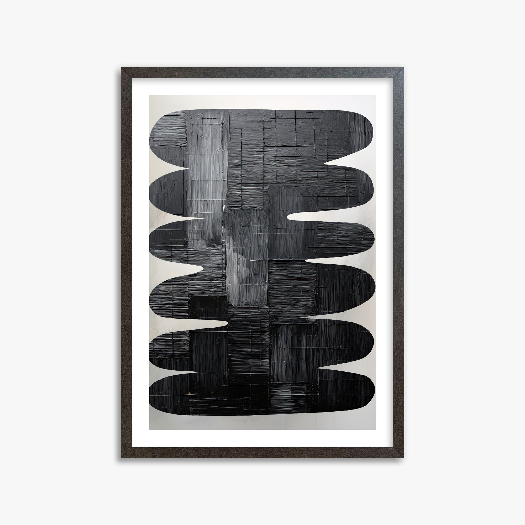 Midnight Waves, 50x70cm Framed Art Reproduction With Espresso Frame