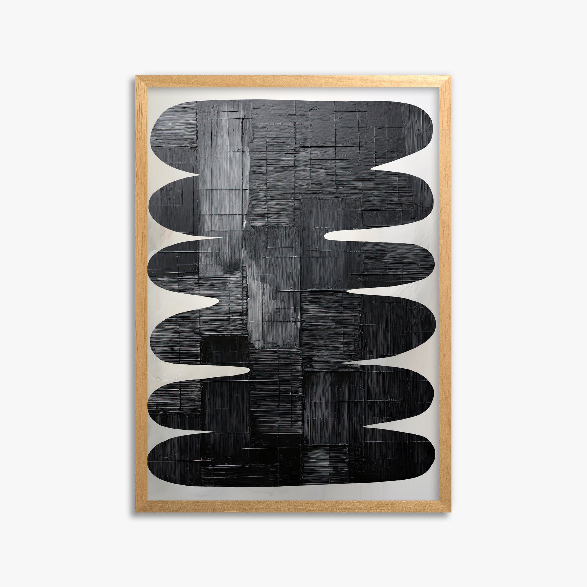 Midnight Waves, 50x70cm Framed Poster With Oak Frame