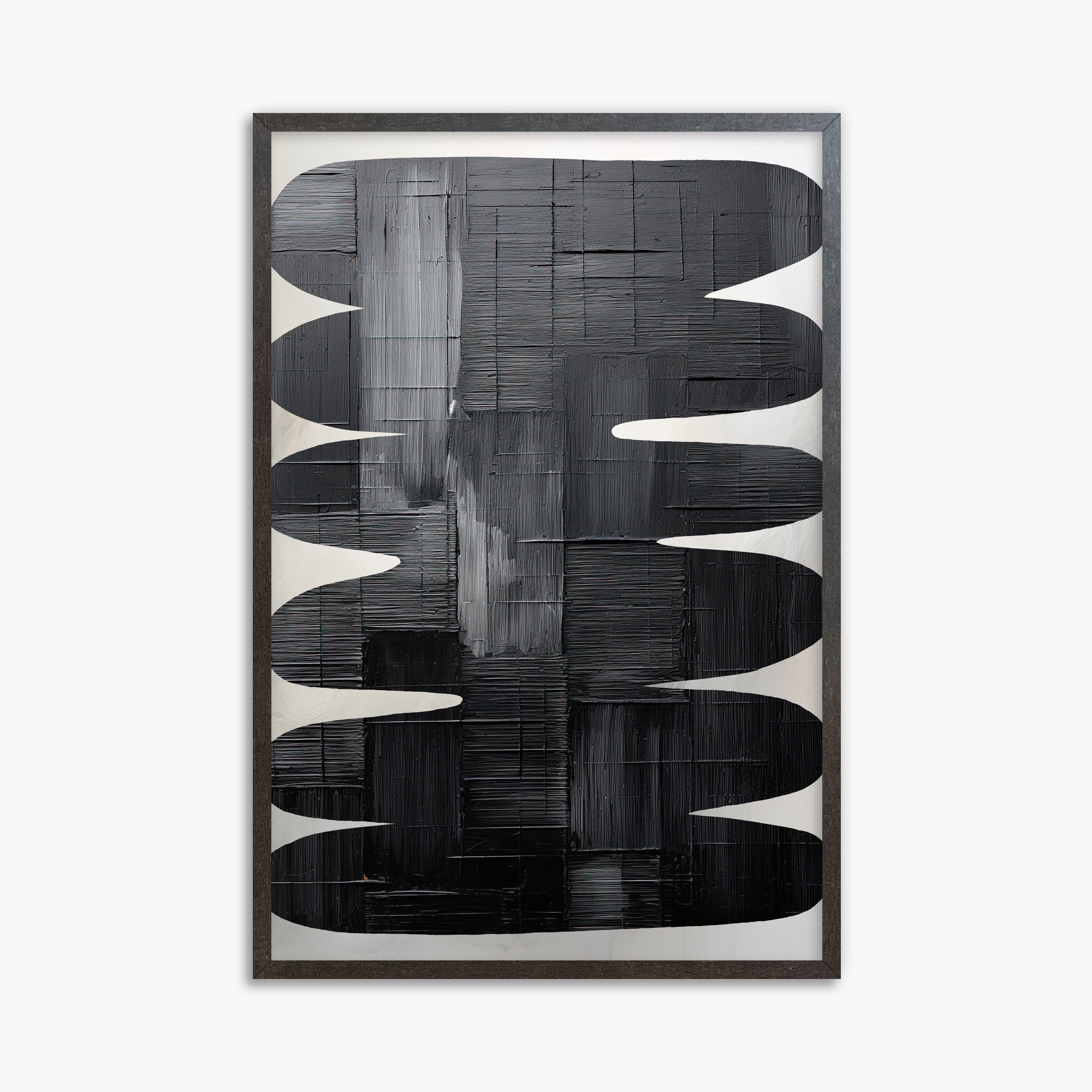 Midnight Waves, 61x91cm Framed Art Reproduction With Espresso Frame