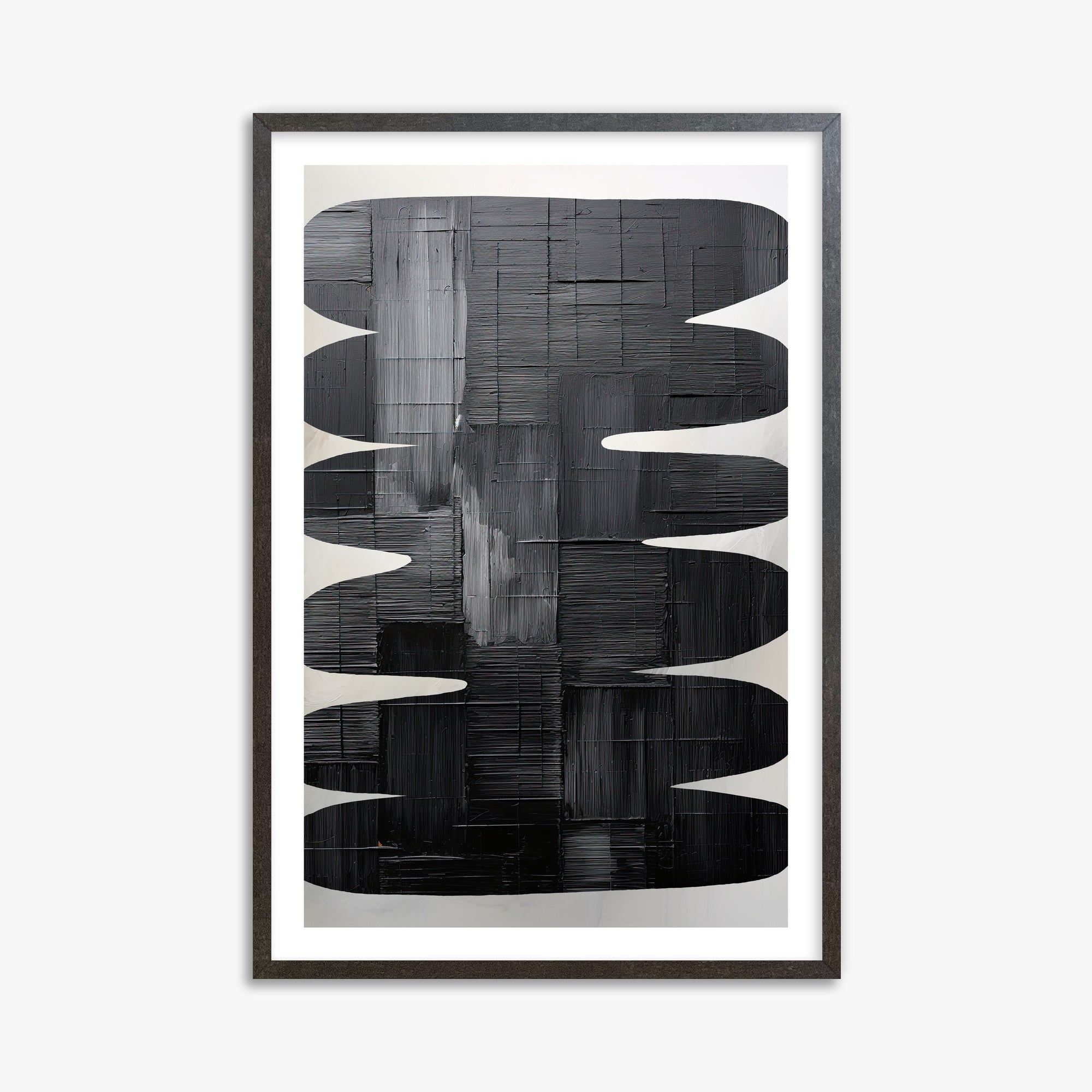 Midnight Waves, 61x91cm Framed Art Reproduction With Espresso Frame