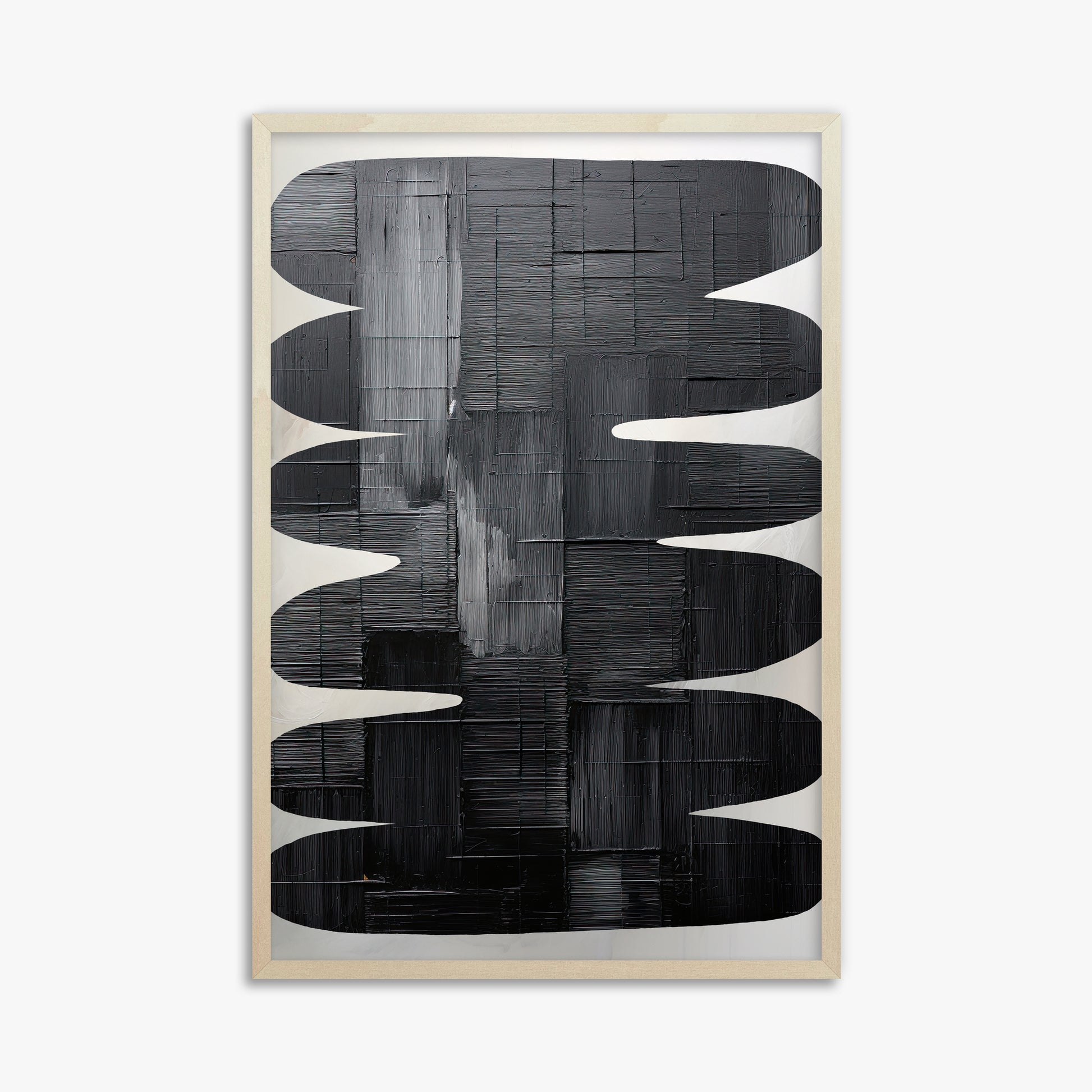 Midnight Waves, 61x91cm Framed Art Reproduction With Lime Wood Frame