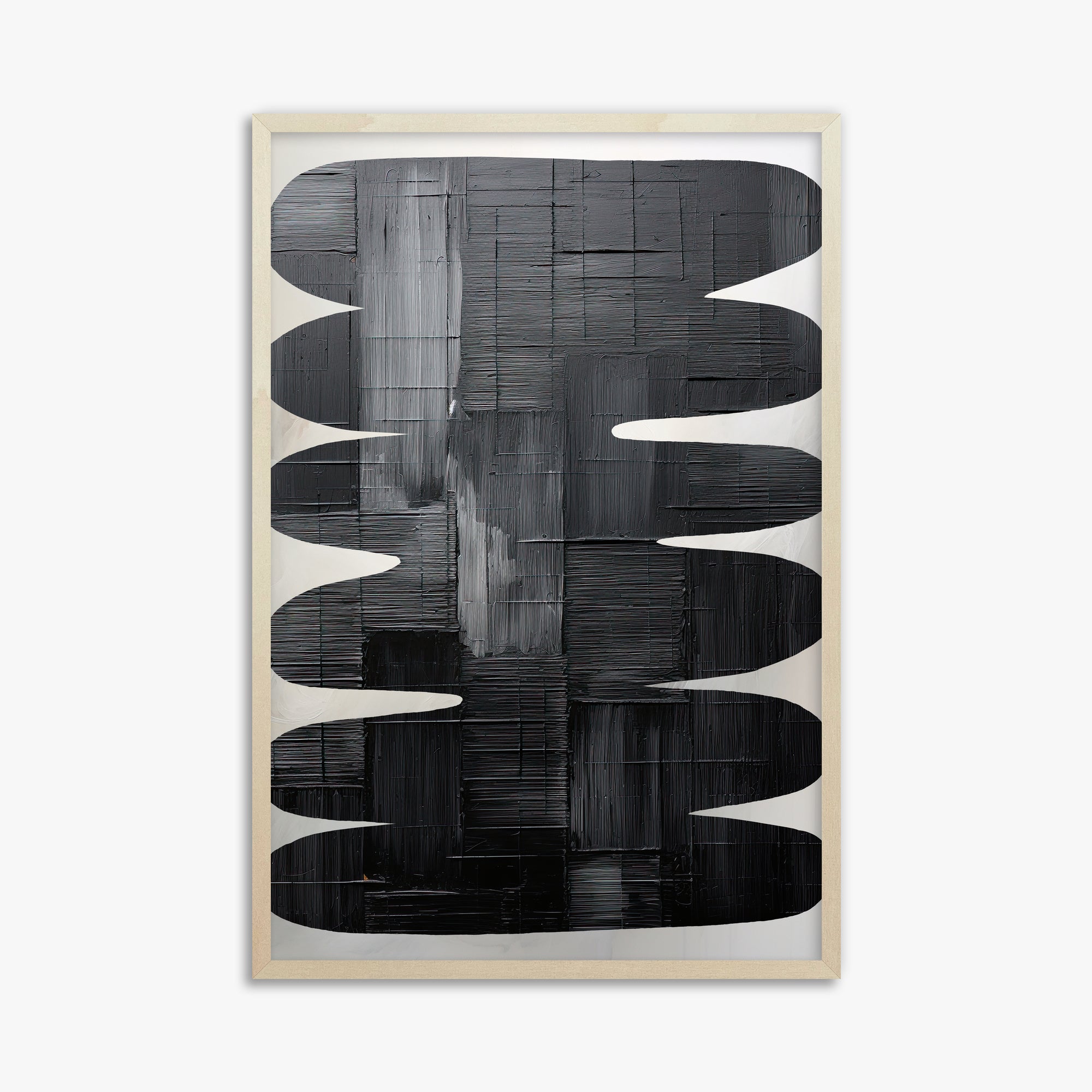 Midnight Waves, 61x91cm Framed Art Reproduction With Lime Wood Frame