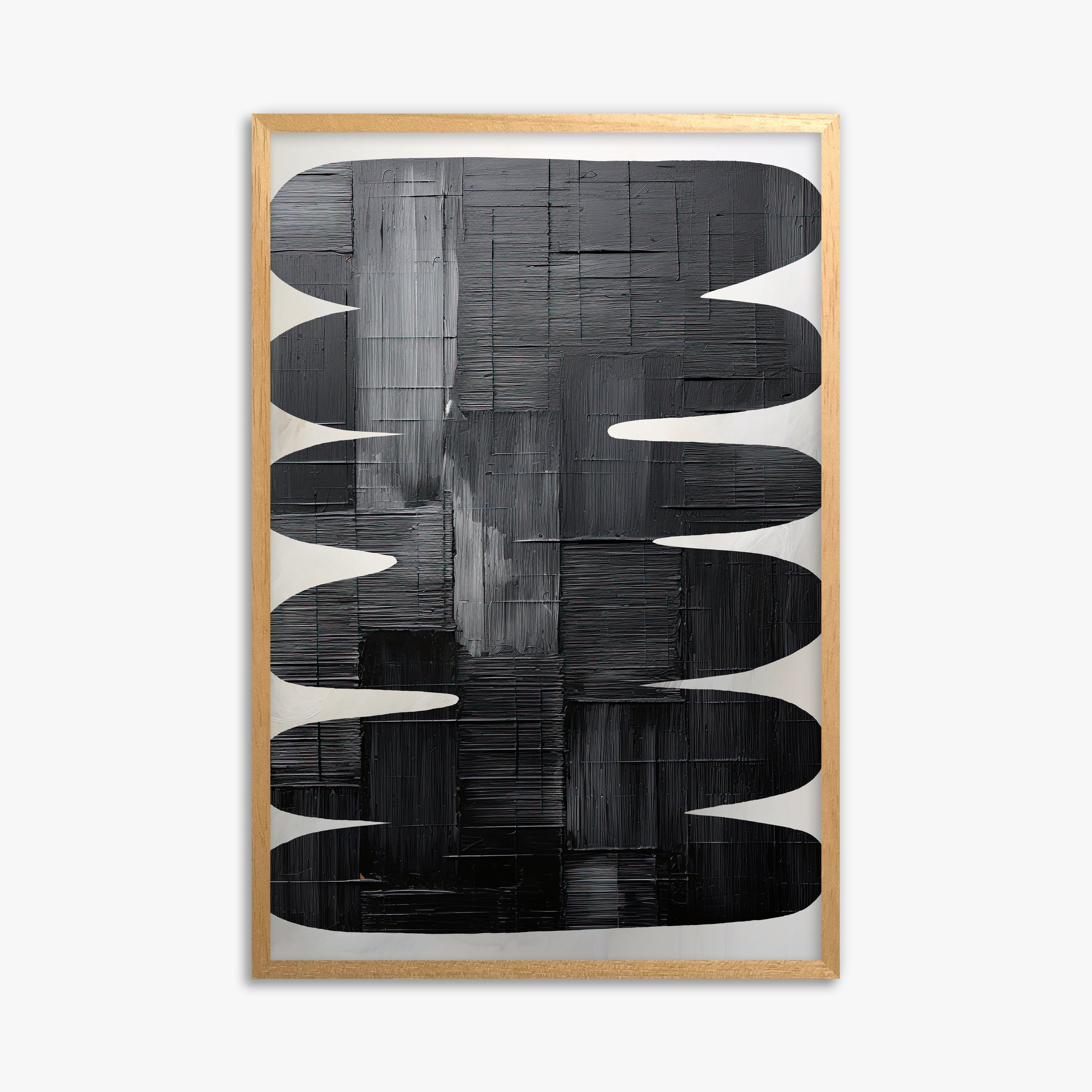 Midnight Waves, 61x91cm Framed Poster With Oak Frame