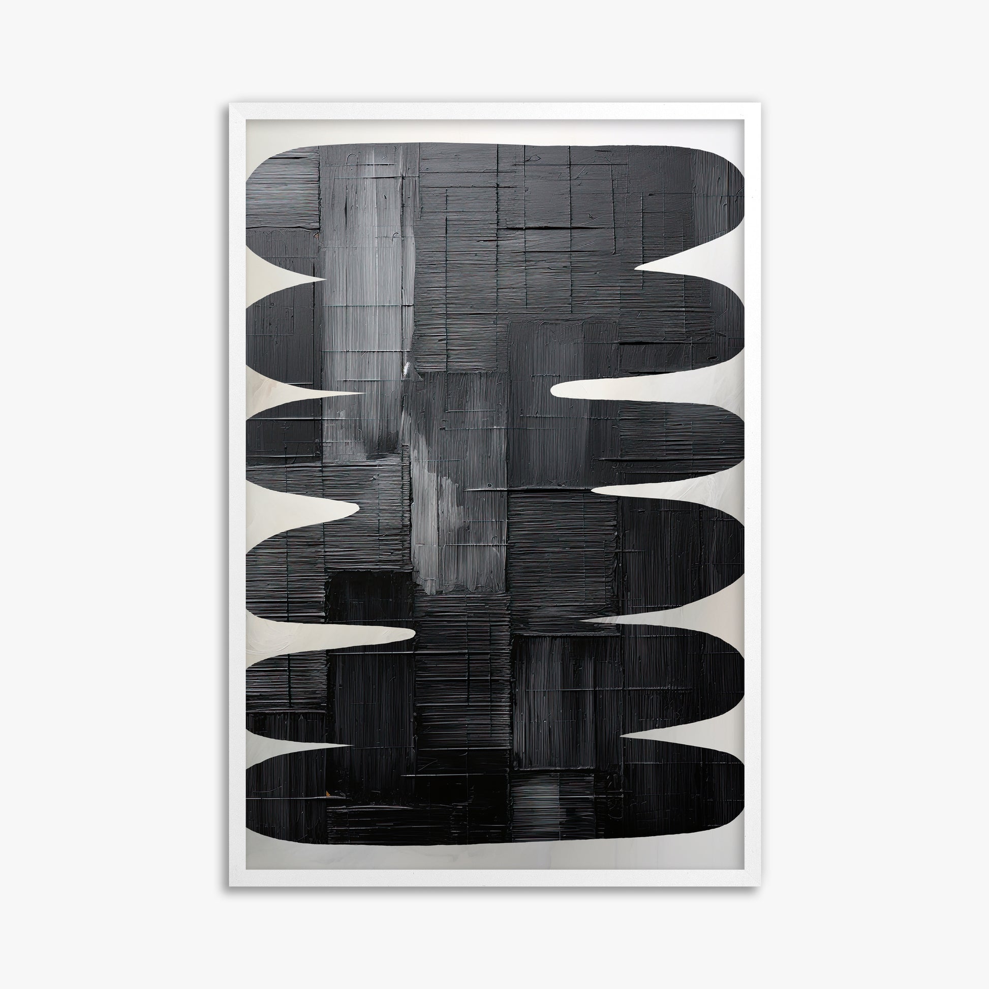 Midnight Waves, 61x91cm Framed Poster With White Frame