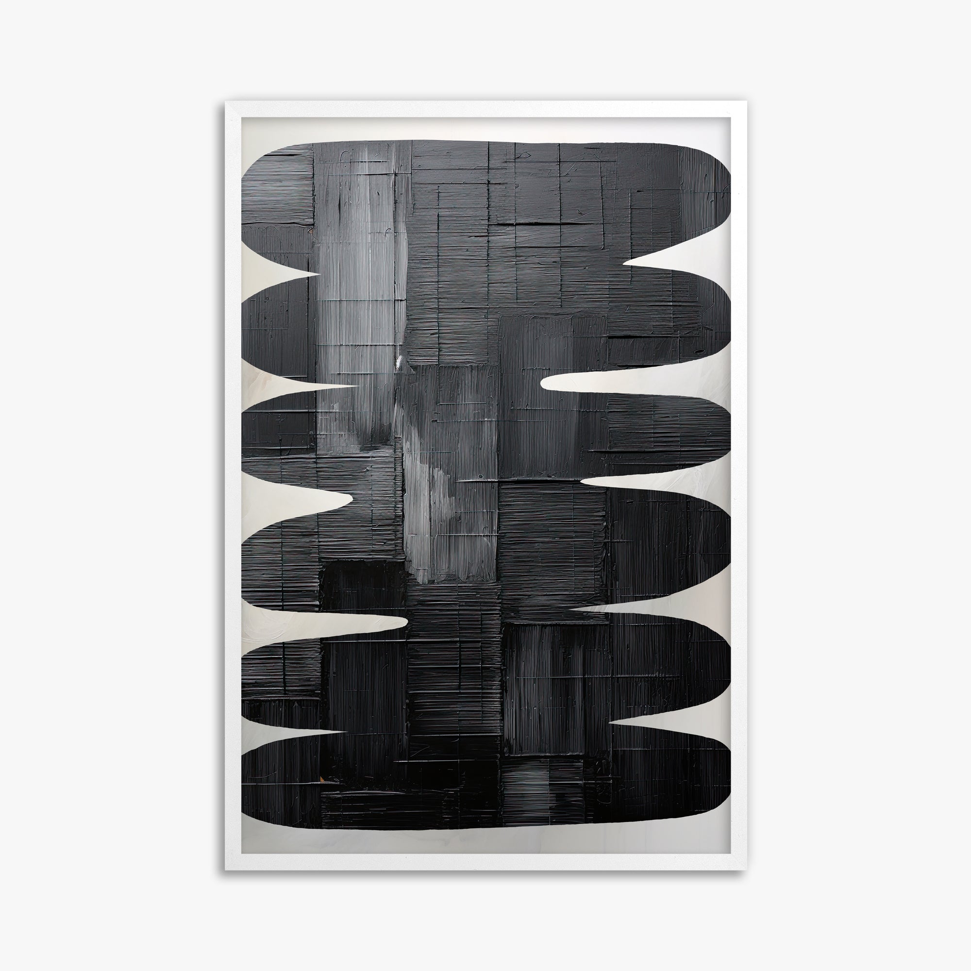 Midnight Waves, 61x91cm Framed Poster With White Frame