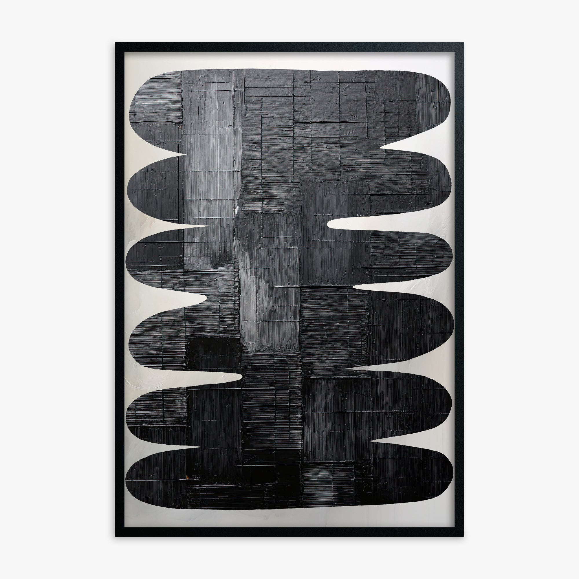 Midnight Waves, Black Framed Poster With Black Frame