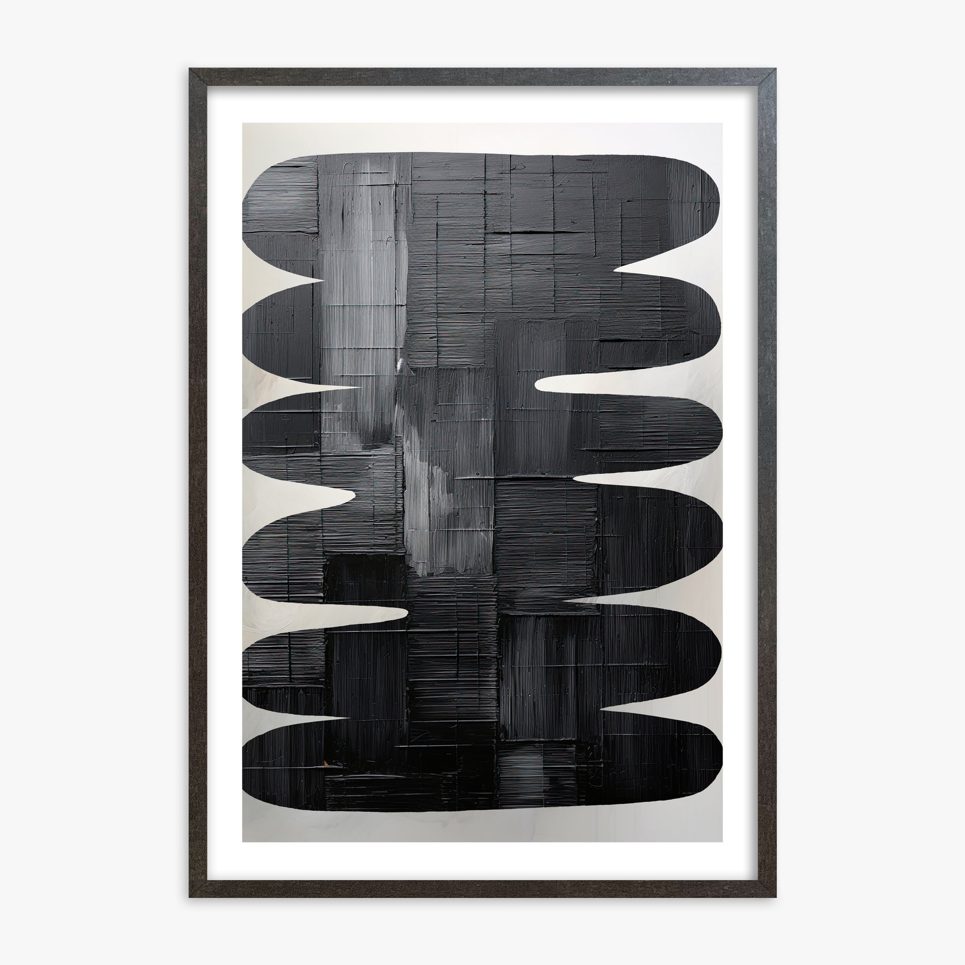 Midnight Waves, 70x100cm Framed Art Reproduction With Espresso Frame