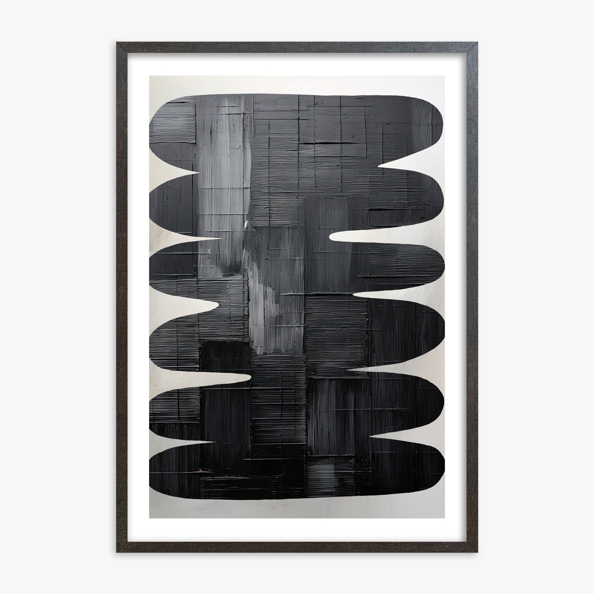 Midnight Waves, 70x100cm Framed Art Reproduction With Espresso Frame