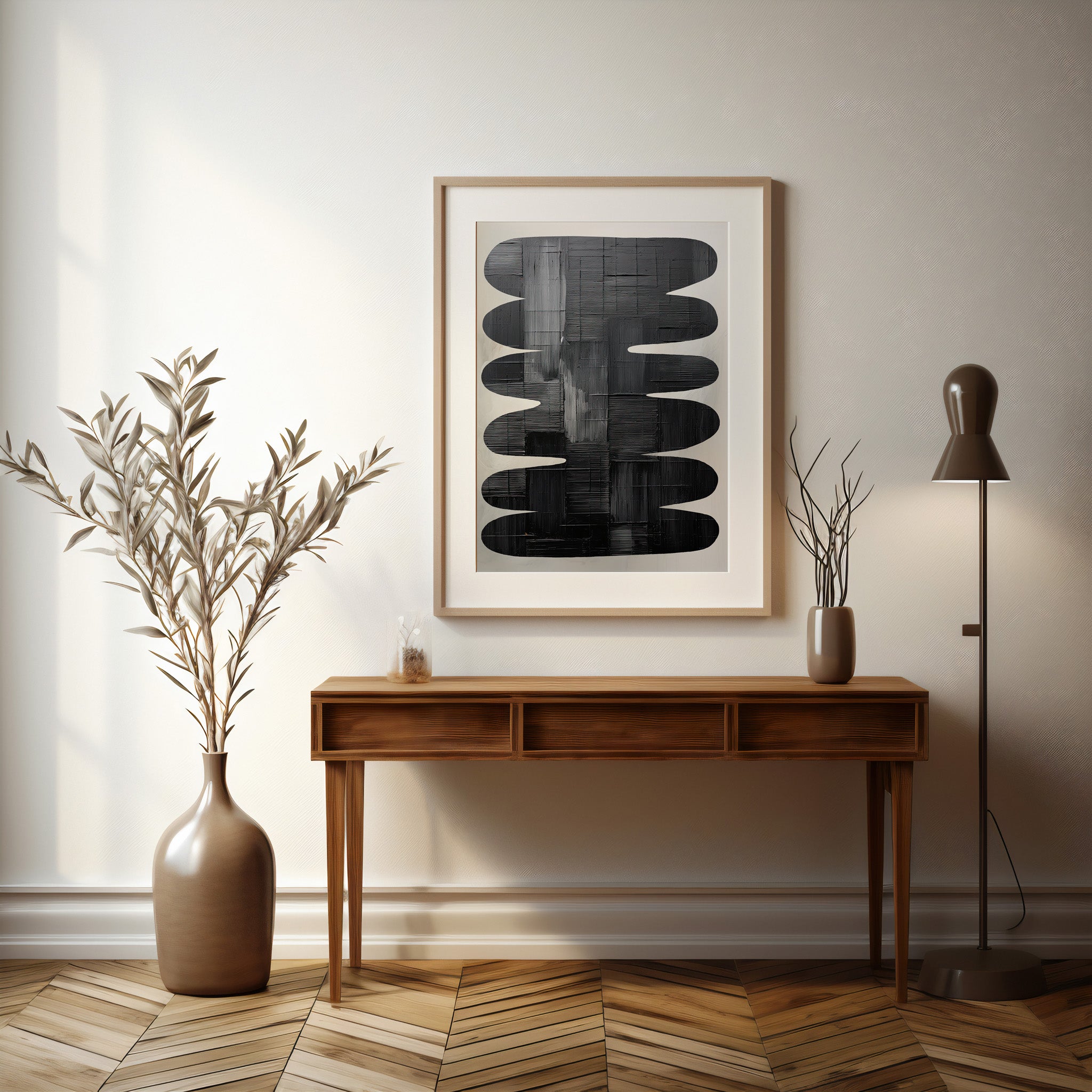 Midnight Waves — Japandi Wave Pattern Ink Art Print | japandi.art