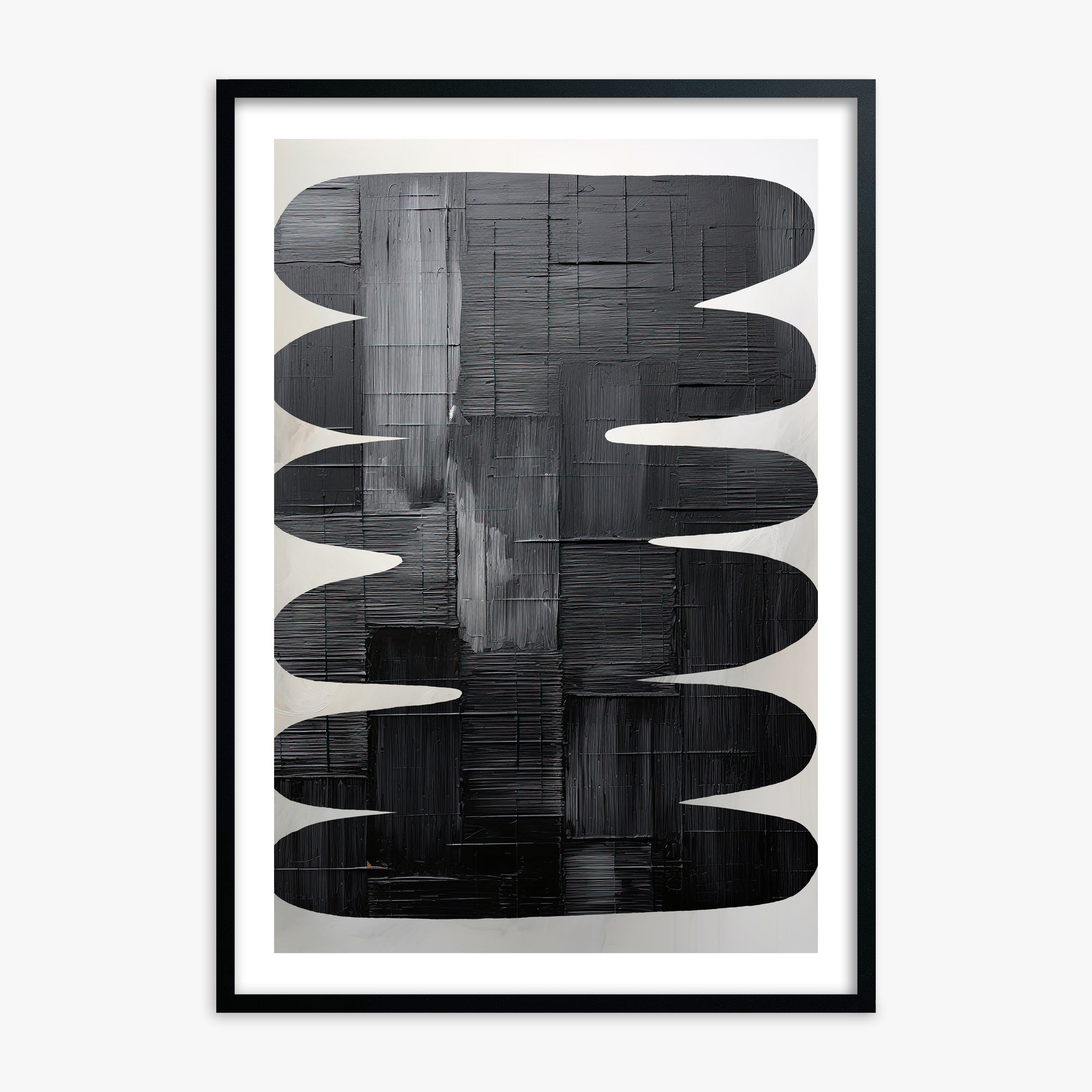Midnight Waves, 70x100cm Black Framed Art Reproduction