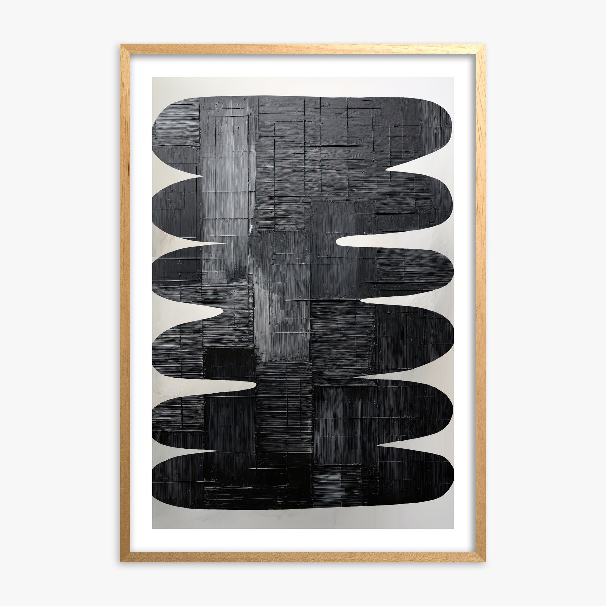Midnight Waves, 70x100cm Oak Framed Art Reproduction